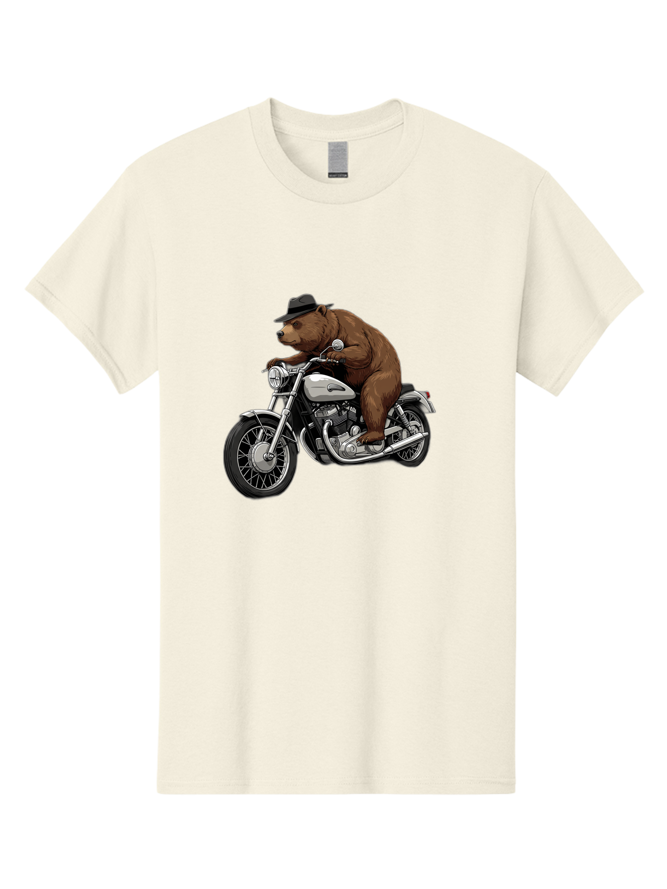 Bear-Riding-Motorcycle Men'S Graphic Tee, 100% Cotton, Comfortable Casual Summer Wear, Machine Washable, Vintage Camera, Old Camera, Antique Camera, Black Camera, Classic Photography, Photography Equipment, Nostalgic Device, Film Camera, Camera Art Bae865