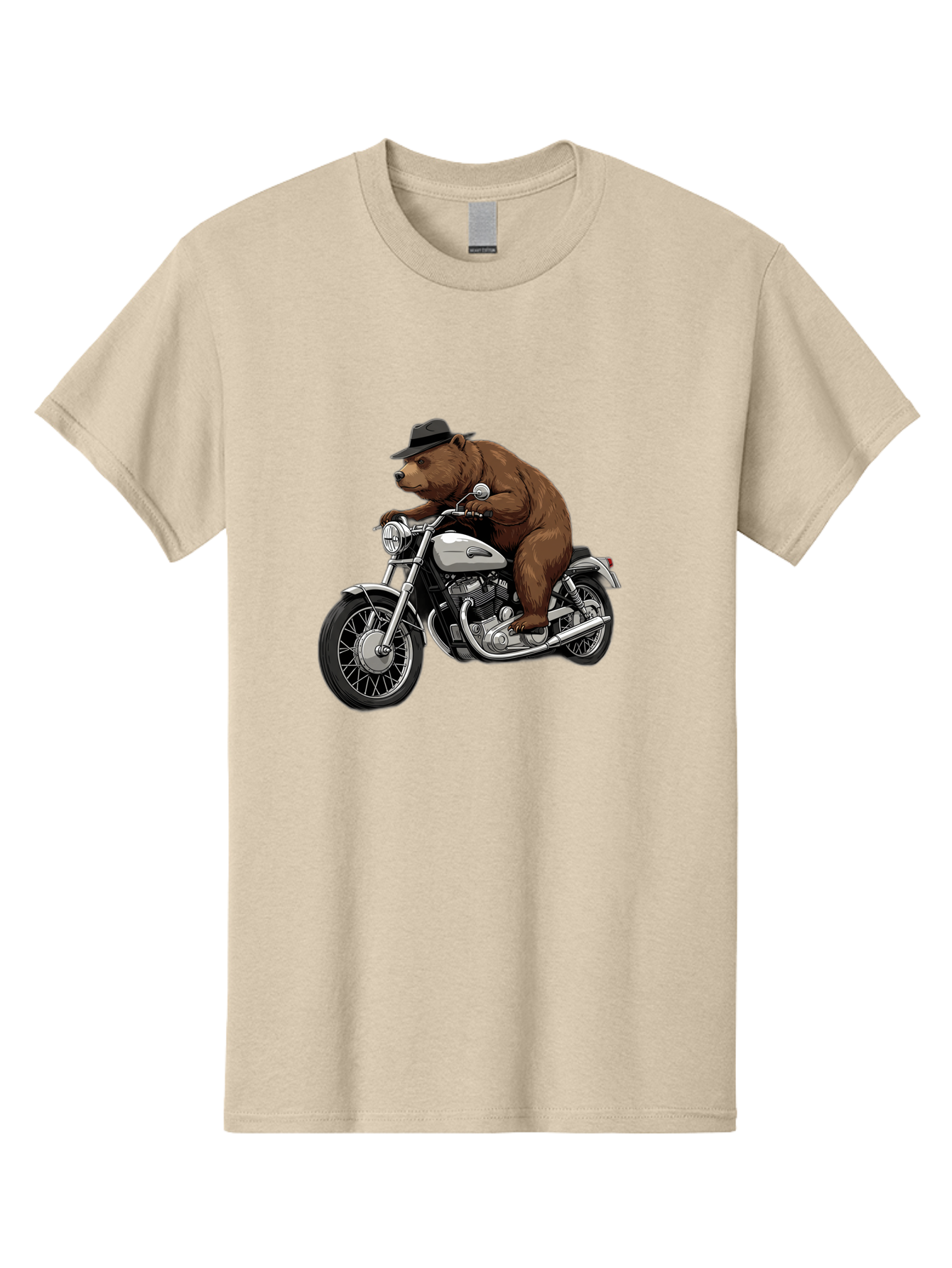 Bear-Riding-Motorcycle Men'S Graphic Tee, 100% Cotton, Comfortable Casual Summer Wear, Machine Washable, Vintage Camera, Old Camera, Antique Camera, Black Camera, Classic Photography, Photography Equipment, Nostalgic Device, Film Camera, Camera Art Bae865