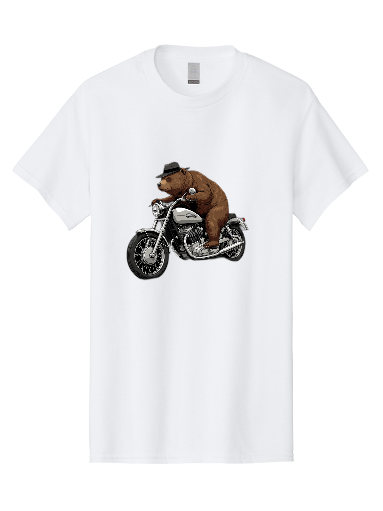 Bear-Riding-Motorcycle Men'S Graphic Tee, 100% Cotton, Comfortable Casual Summer Wear, Machine Washable, Vintage Camera, Old Camera, Antique Camera, Black Camera, Classic Photography, Photography Equipment, Nostalgic Device, Film Camera, Camera Art Bae865