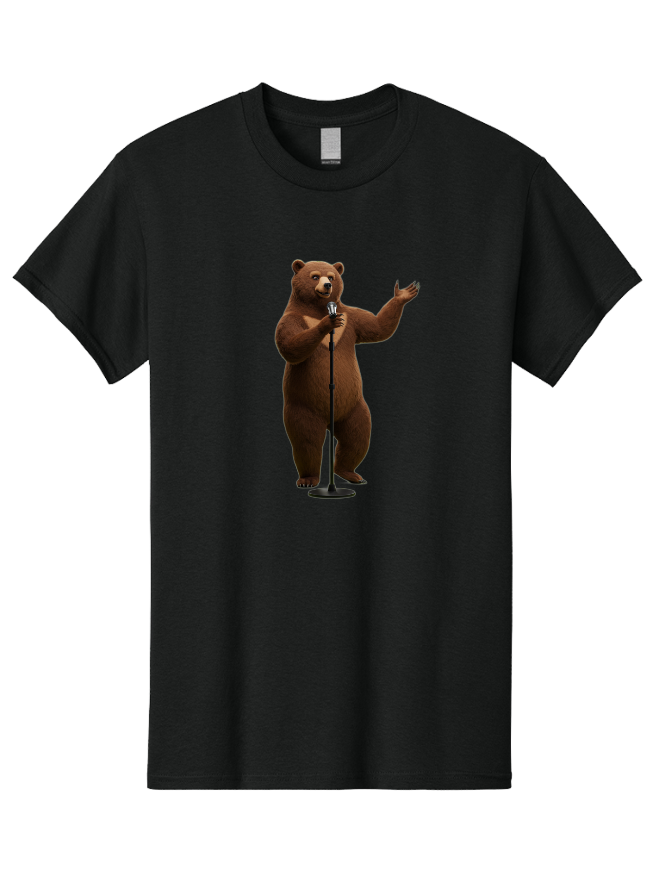 Bear-Singing Men'S Graphic Tee, 100% Cotton, Comfortable Casual Summer Wear, Machine Washable, Vintage Camera, Old Camera, Antique Camera, Black Camera, Classic Photography, Photography Equipment, Nostalgic Device, Film Camera, Camera Art Bae866