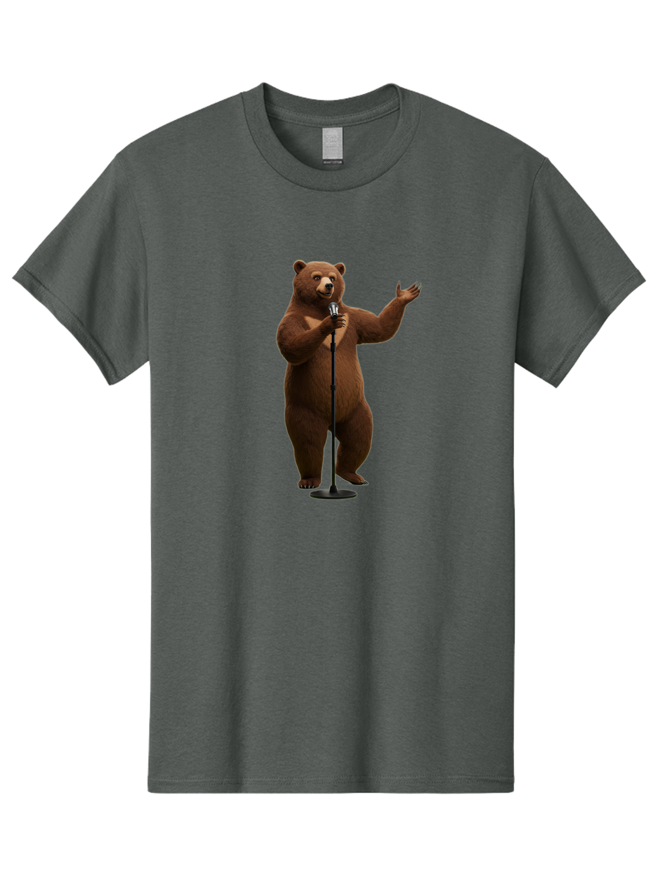 Bear-Singing Men'S Graphic Tee, 100% Cotton, Comfortable Casual Summer Wear, Machine Washable, Vintage Camera, Old Camera, Antique Camera, Black Camera, Classic Photography, Photography Equipment, Nostalgic Device, Film Camera, Camera Art Bae866