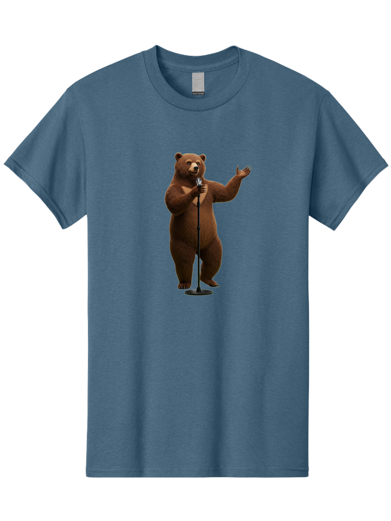 Bear-Singing Men'S Graphic Tee, 100% Cotton, Comfortable Casual Summer Wear, Machine Washable, Vintage Camera, Old Camera, Antique Camera, Black Camera, Classic Photography, Photography Equipment, Nostalgic Device, Film Camera, Camera Art Bae866
