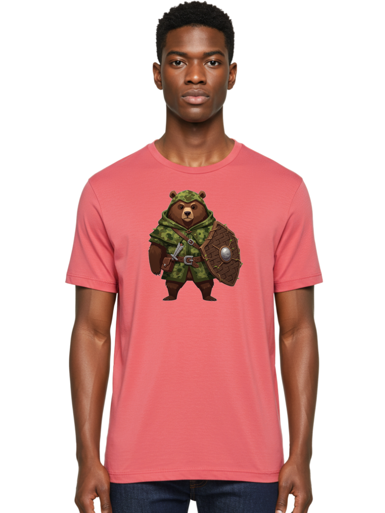 Bear-Warrior-1 Men'S Graphic Tee, 100% Cotton, Comfortable Casual Summer Wear, Machine Washable, Vintage Camera, Old Camera, Antique Camera, Black Camera, Classic Photography, Photography Equipment, Nostalgic Device, Film Camera, Camera Art Bae867