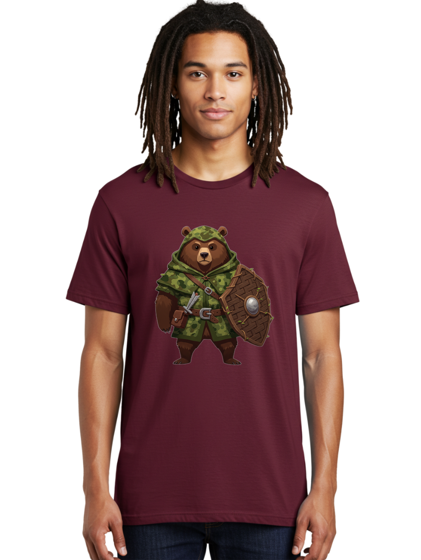 Bear-Warrior-1 Men'S Graphic Tee, 100% Cotton, Comfortable Casual Summer Wear, Machine Washable, Vintage Camera, Old Camera, Antique Camera, Black Camera, Classic Photography, Photography Equipment, Nostalgic Device, Film Camera, Camera Art Bae867