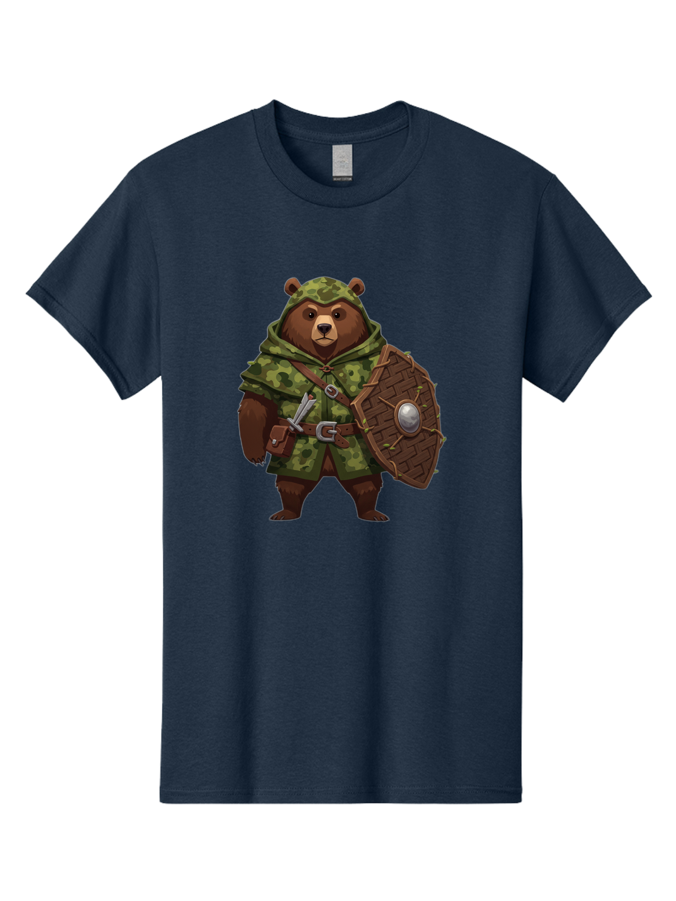 Bear-Warrior-1 Men'S Graphic Tee, 100% Cotton, Comfortable Casual Summer Wear, Machine Washable, Vintage Camera, Old Camera, Antique Camera, Black Camera, Classic Photography, Photography Equipment, Nostalgic Device, Film Camera, Camera Art Bae867
