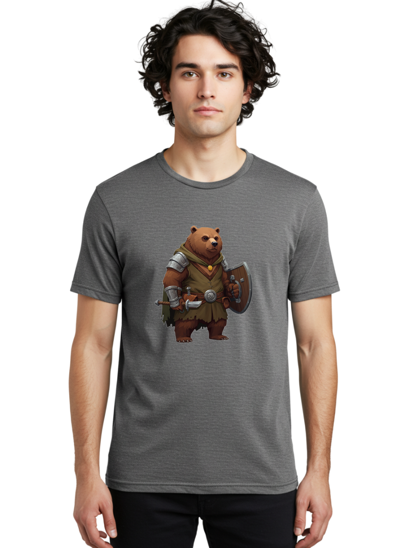 Bear-Warrior Men'S Graphic Tee, 100% Cotton, Comfortable Casual Summer Wear, Machine Washable, Vintage Camera, Old Camera, Antique Camera, Black Camera, Classic Photography, Photography Equipment, Nostalgic Device, Film Camera, Camera Art Bae869