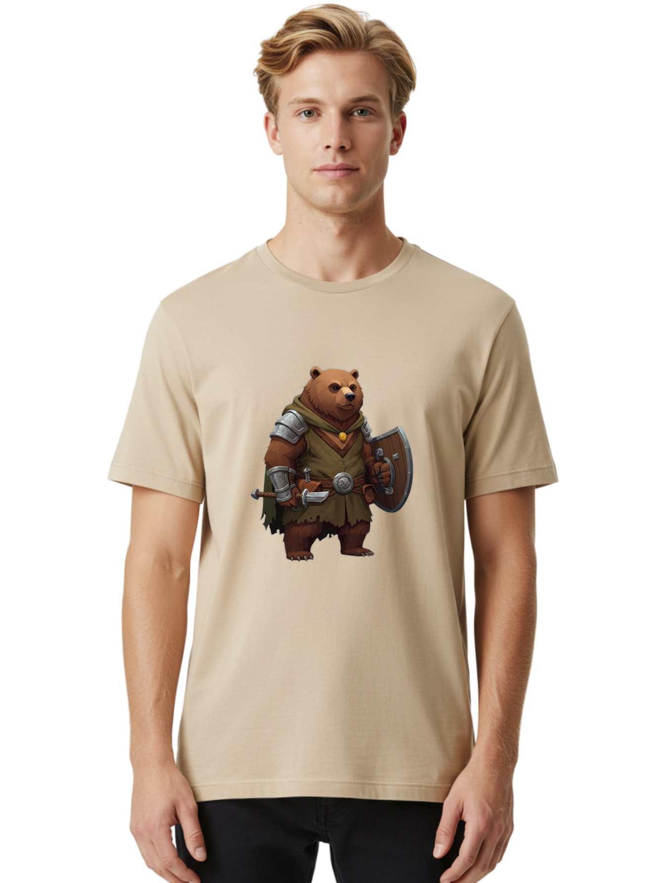 Bear-Warrior Men'S Graphic Tee, 100% Cotton, Comfortable Casual Summer Wear, Machine Washable, Vintage Camera, Old Camera, Antique Camera, Black Camera, Classic Photography, Photography Equipment, Nostalgic Device, Film Camera, Camera Art Bae869