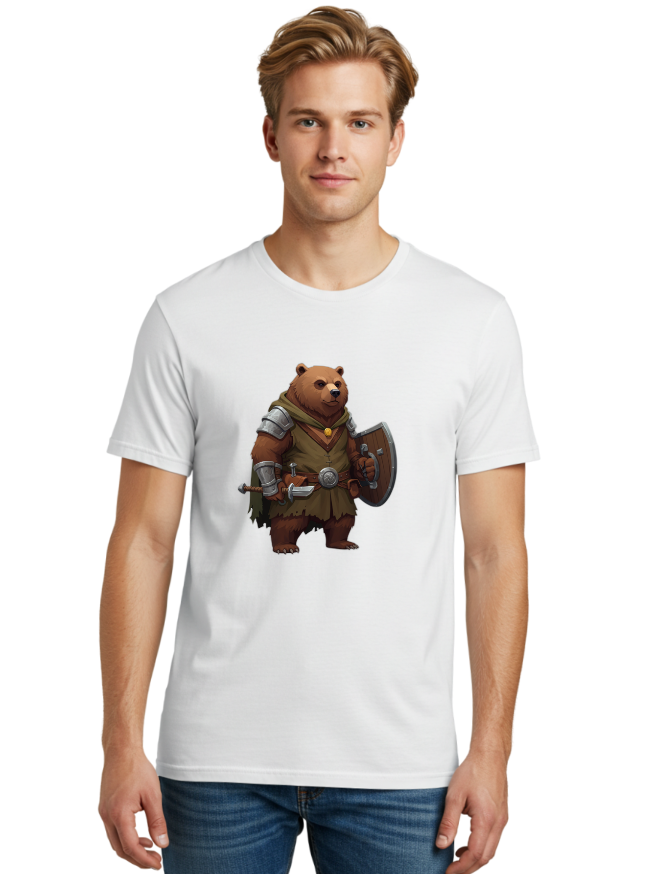 Bear-Warrior Men'S Graphic Tee, 100% Cotton, Comfortable Casual Summer Wear, Machine Washable, Vintage Camera, Old Camera, Antique Camera, Black Camera, Classic Photography, Photography Equipment, Nostalgic Device, Film Camera, Camera Art Bae869