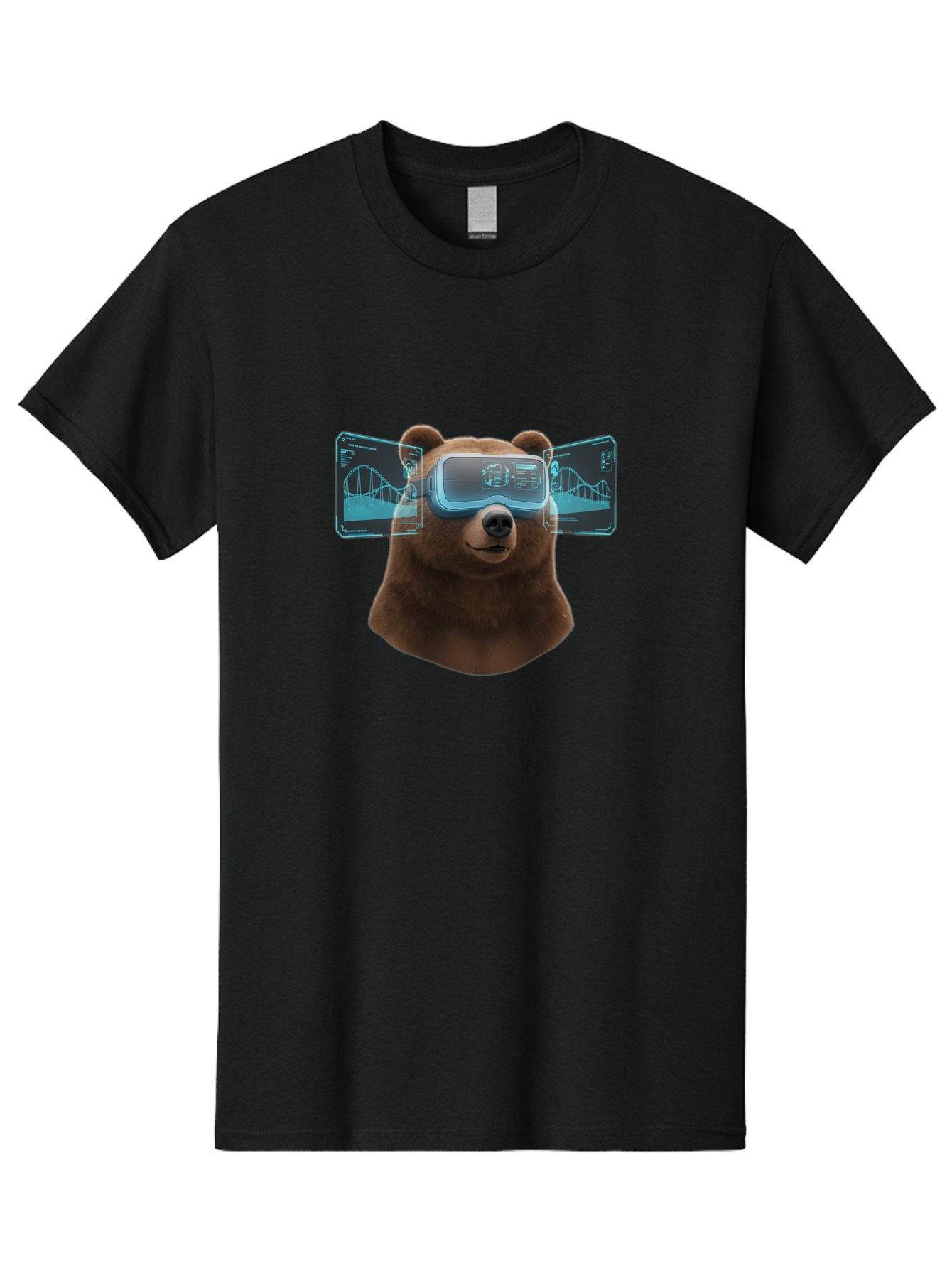 Bear-Wearing-Vr-Headset Men'S Graphic Tee, 100% Cotton, Comfortable Casual Summer Wear, Machine Washable, Vintage Camera, Old Camera, Antique Camera, Black Camera, Classic Photography, Photography Equipment, Nostalgic Device, Film Camera, Bae870