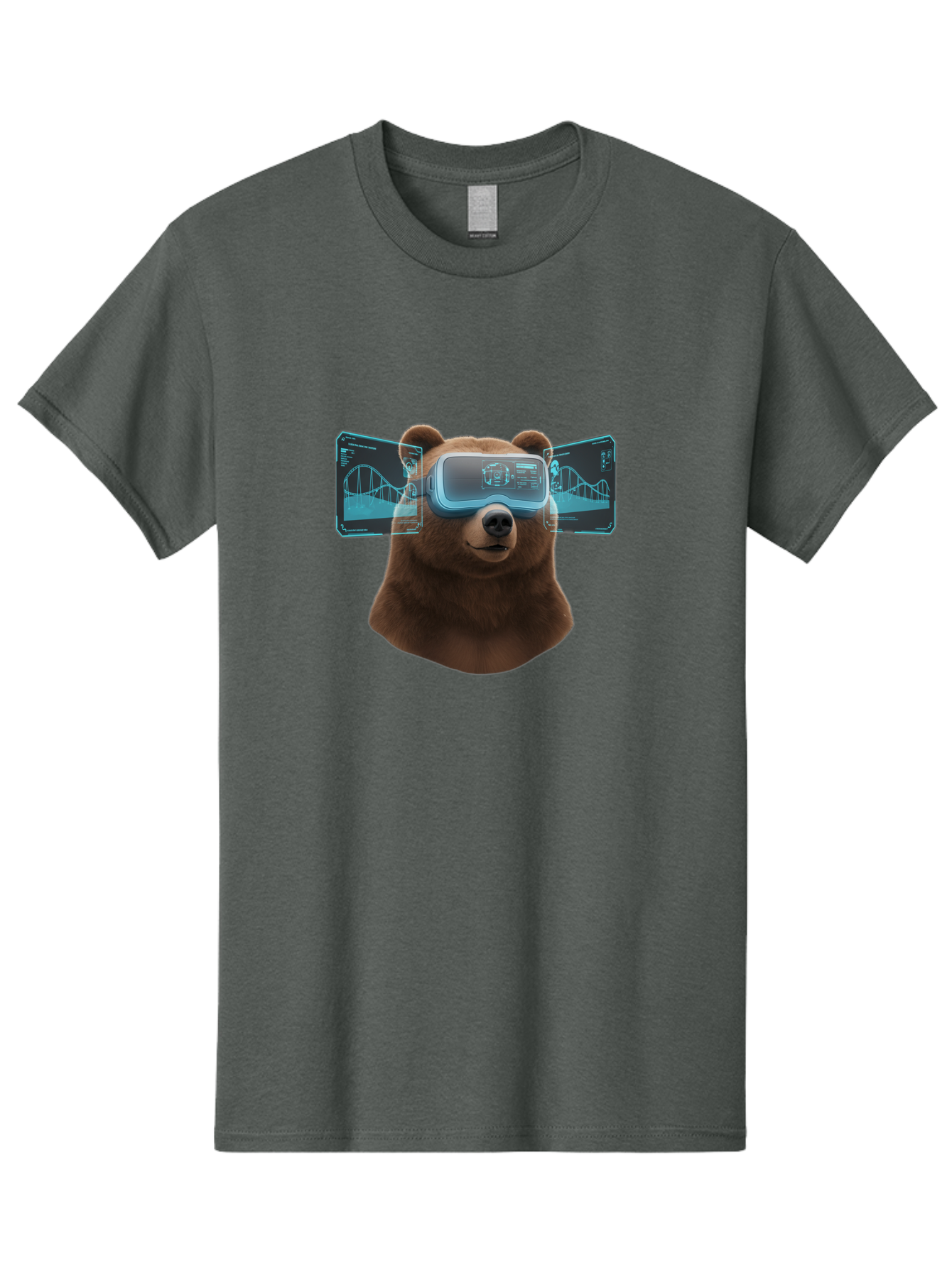 Bear-Wearing-Vr-Headset Men'S Graphic Tee, 100% Cotton, Comfortable Casual Summer Wear, Machine Washable, Vintage Camera, Old Camera, Antique Camera, Black Camera, Classic Photography, Photography Equipment, Nostalgic Device, Film Camera, Bae870