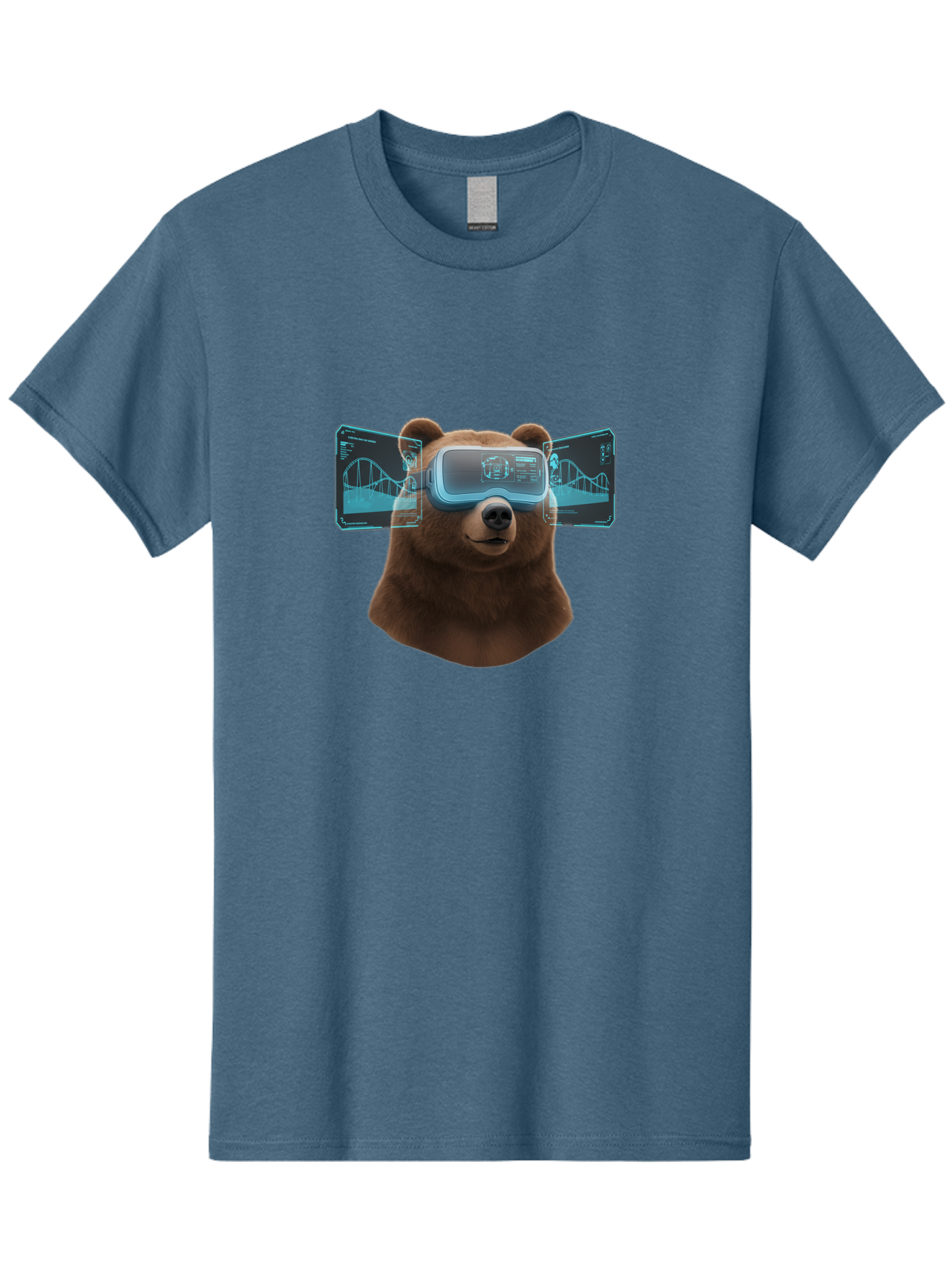 Bear-Wearing-Vr-Headset Men'S Graphic Tee, 100% Cotton, Comfortable Casual Summer Wear, Machine Washable, Vintage Camera, Old Camera, Antique Camera, Black Camera, Classic Photography, Photography Equipment, Nostalgic Device, Film Camera, Bae870