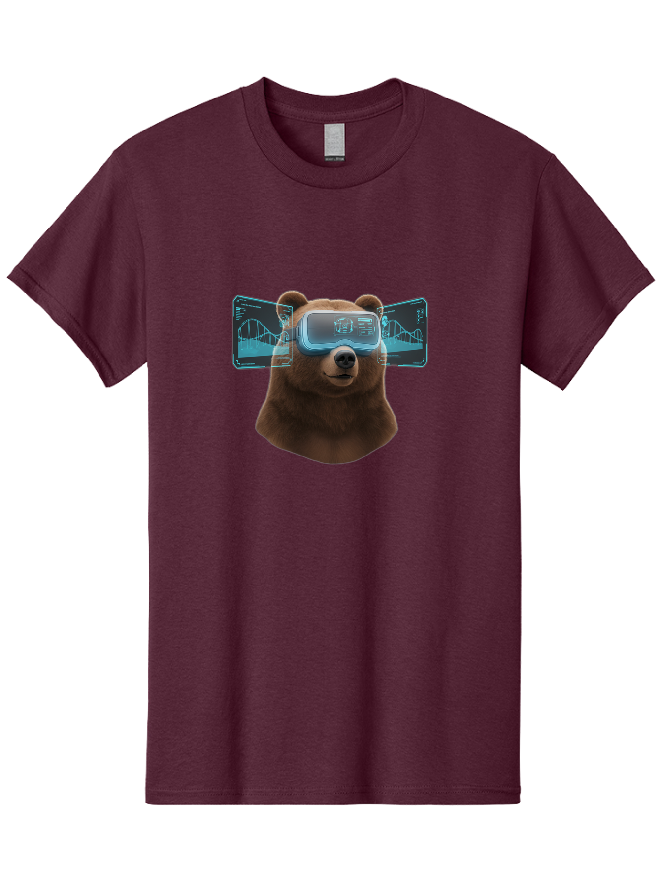 Bear-Wearing-Vr-Headset Men'S Graphic Tee, 100% Cotton, Comfortable Casual Summer Wear, Machine Washable, Vintage Camera, Old Camera, Antique Camera, Black Camera, Classic Photography, Photography Equipment, Nostalgic Device, Film Camera, Bae870