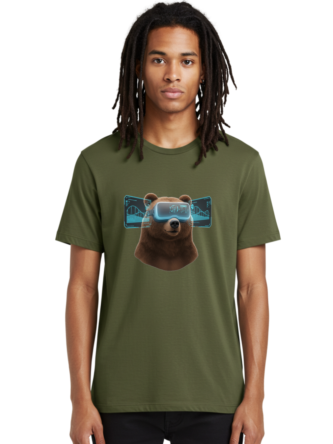 Bear-Wearing-Vr-Headset Men'S Graphic Tee, 100% Cotton, Comfortable Casual Summer Wear, Machine Washable, Vintage Camera, Old Camera, Antique Camera, Black Camera, Classic Photography, Photography Equipment, Nostalgic Device, Film Camera, Bae870