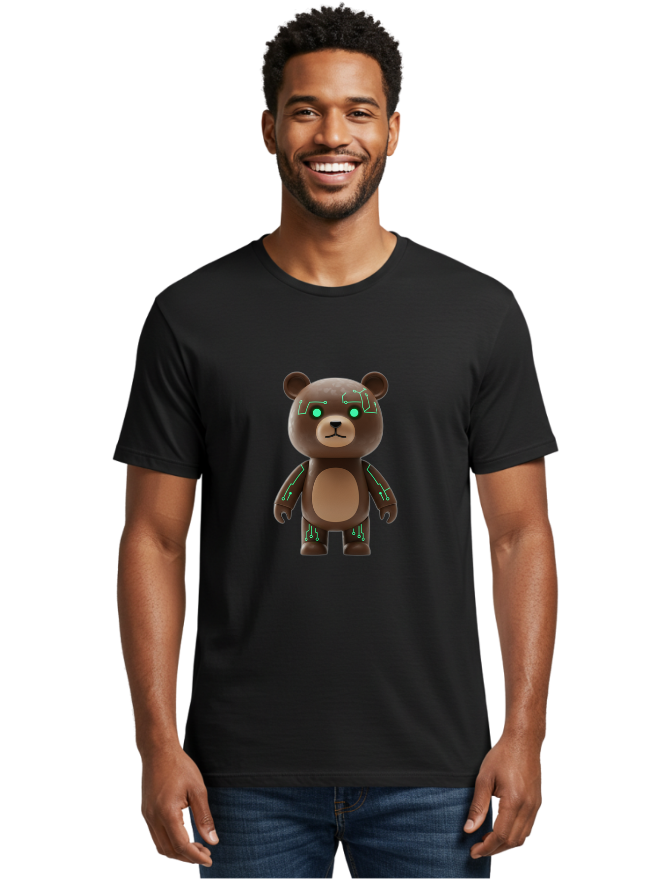 Bear-With-Circuitry Men'S Graphic Tee, 100% Cotton, Comfortable Casual Summer Wear, Machine Washable, Vintage Camera, Old Camera, Antique Camera, Black Camera, Classic Photography, Photography Equipment, Nostalgic Device, Film Camera, Camera Art Bae871