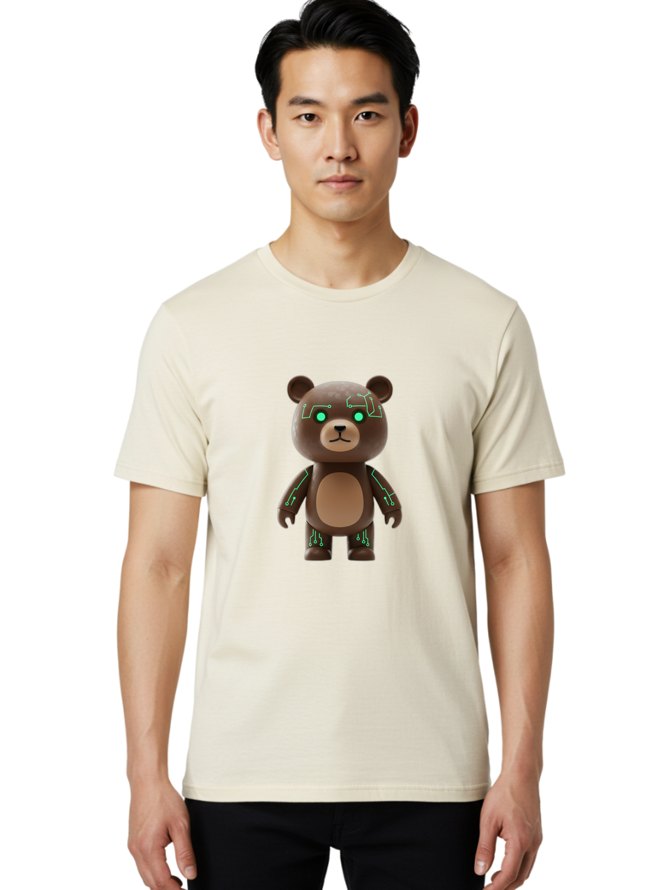 Bear-With-Circuitry Men'S Graphic Tee, 100% Cotton, Comfortable Casual Summer Wear, Machine Washable, Vintage Camera, Old Camera, Antique Camera, Black Camera, Classic Photography, Photography Equipment, Nostalgic Device, Film Camera, Camera Art Bae871