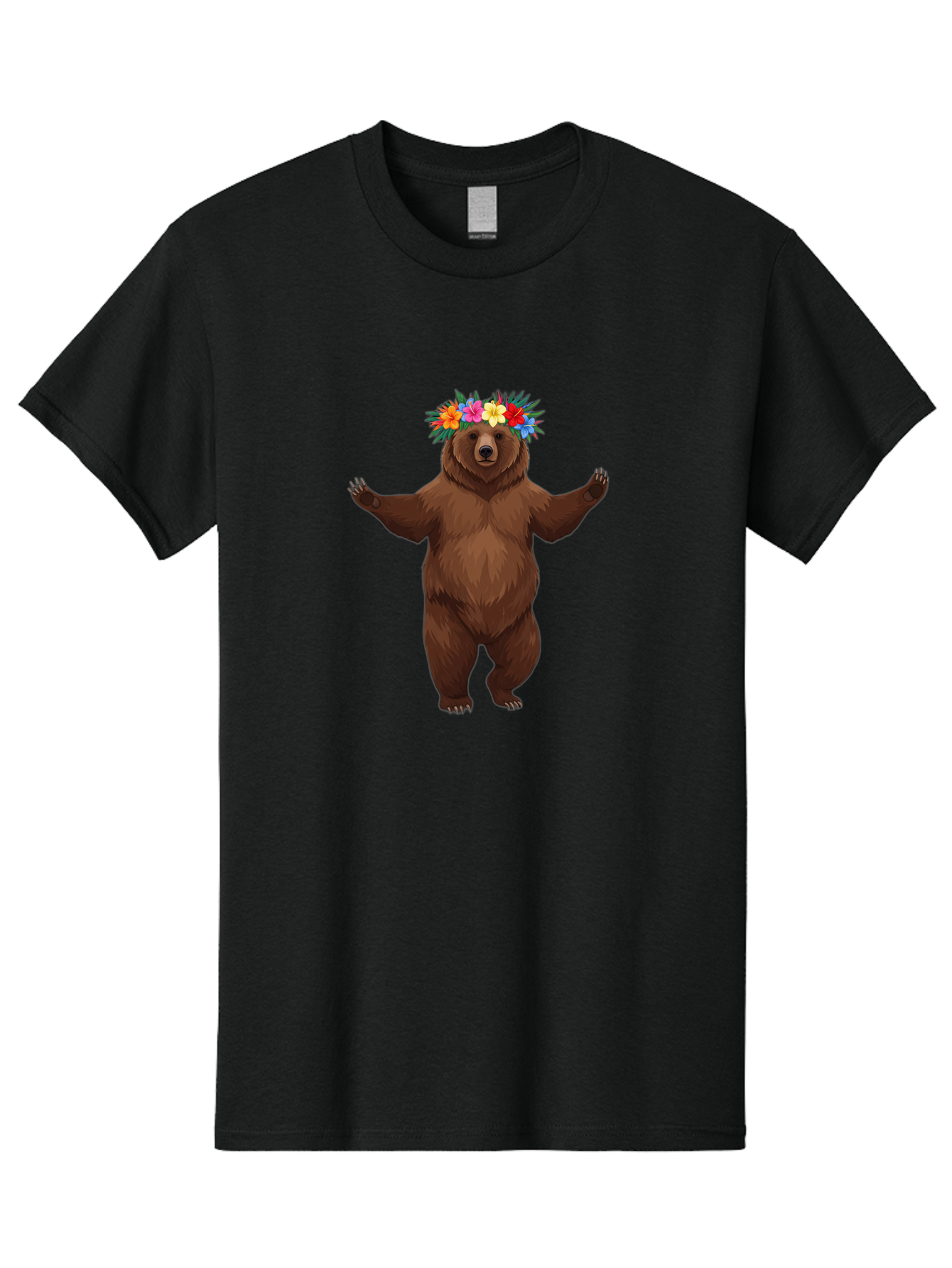 Bear-With-Flowers-1 Men'S Graphic Tee, 100% Cotton, Comfortable Casual Summer Wear, Machine Washable, Vintage Camera, Old Camera, Antique Camera, Black Camera, Classic Photography, Photography Equipment, Nostalgic Device, Film Camera, Camera Art Bae873