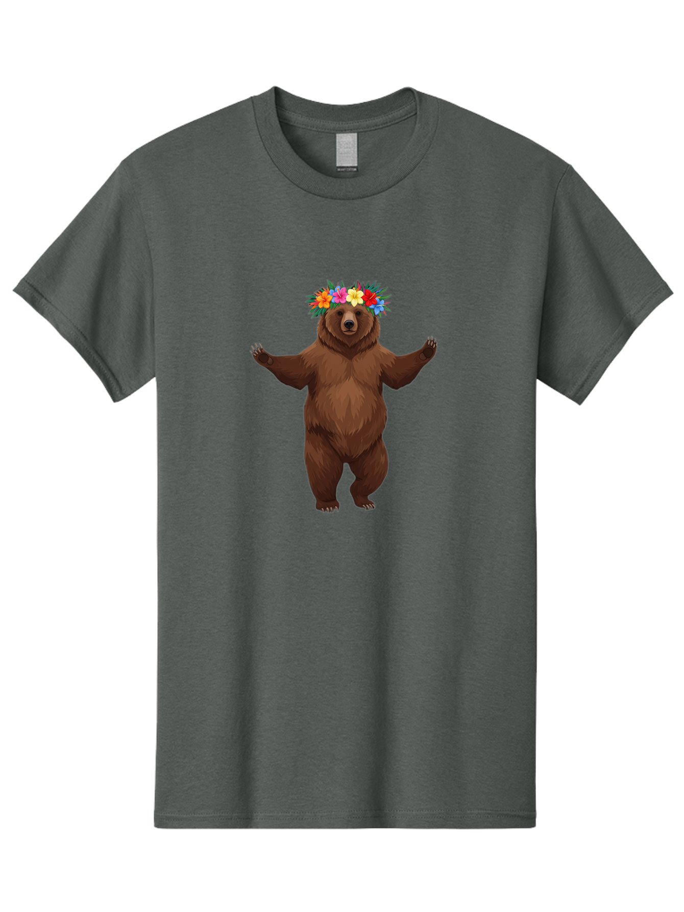Bear-With-Flowers-1 Men'S Graphic Tee, 100% Cotton, Comfortable Casual Summer Wear, Machine Washable, Vintage Camera, Old Camera, Antique Camera, Black Camera, Classic Photography, Photography Equipment, Nostalgic Device, Film Camera, Camera Art Bae873
