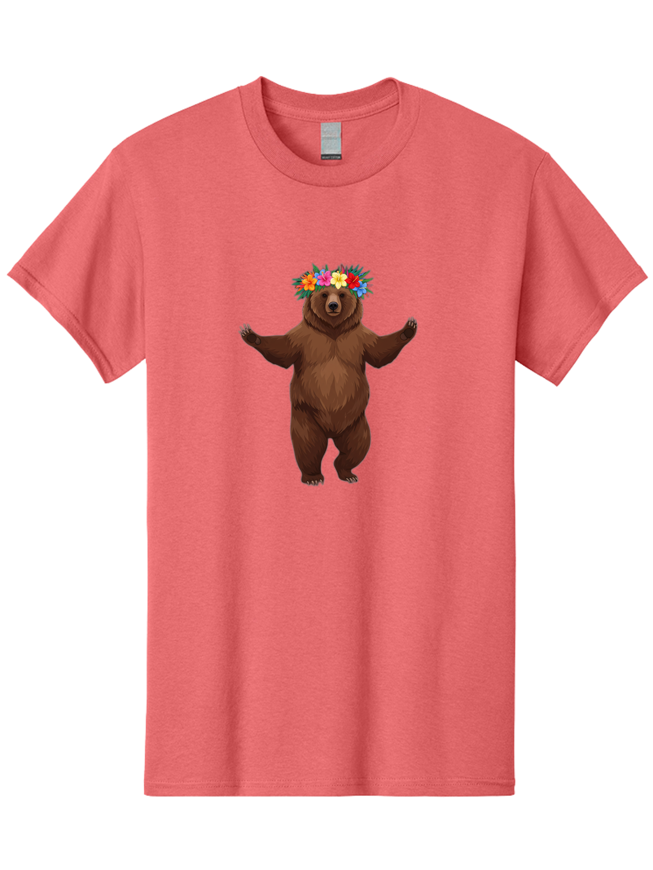 Bear-With-Flowers-1 Men'S Graphic Tee, 100% Cotton, Comfortable Casual Summer Wear, Machine Washable, Vintage Camera, Old Camera, Antique Camera, Black Camera, Classic Photography, Photography Equipment, Nostalgic Device, Film Camera, Camera Art Bae873
