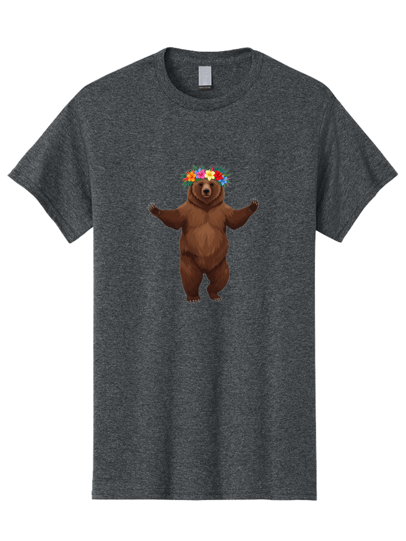 Bear-With-Flowers-1 Men'S Graphic Tee, 100% Cotton, Comfortable Casual Summer Wear, Machine Washable, Vintage Camera, Old Camera, Antique Camera, Black Camera, Classic Photography, Photography Equipment, Nostalgic Device, Film Camera, Camera Art Bae873