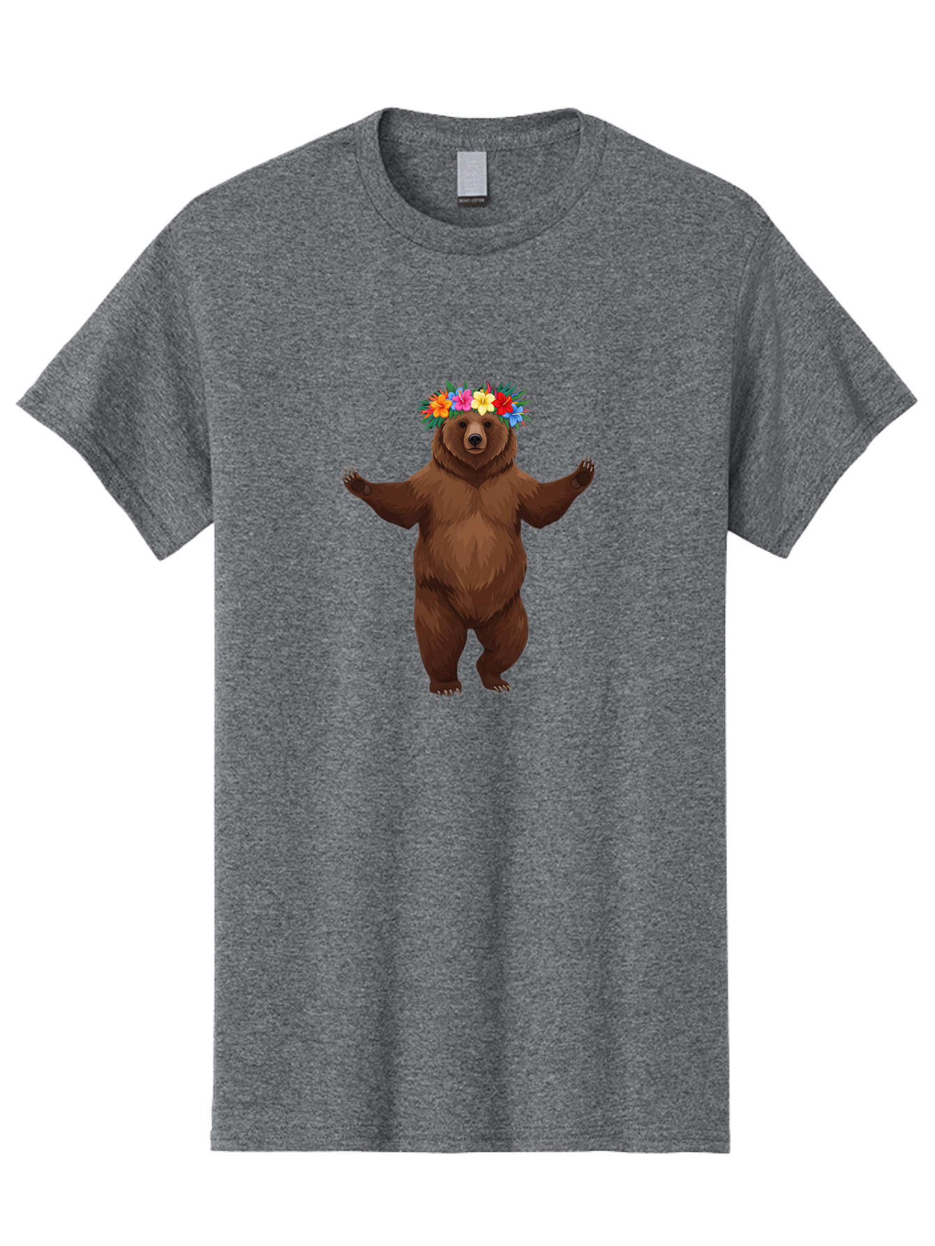 Bear-With-Flowers-1 Men'S Graphic Tee, 100% Cotton, Comfortable Casual Summer Wear, Machine Washable, Vintage Camera, Old Camera, Antique Camera, Black Camera, Classic Photography, Photography Equipment, Nostalgic Device, Film Camera, Camera Art Bae873