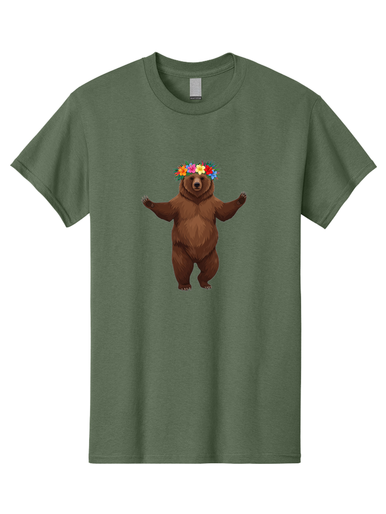 Bear-With-Flowers-1 Men'S Graphic Tee, 100% Cotton, Comfortable Casual Summer Wear, Machine Washable, Vintage Camera, Old Camera, Antique Camera, Black Camera, Classic Photography, Photography Equipment, Nostalgic Device, Film Camera, Camera Art Bae873