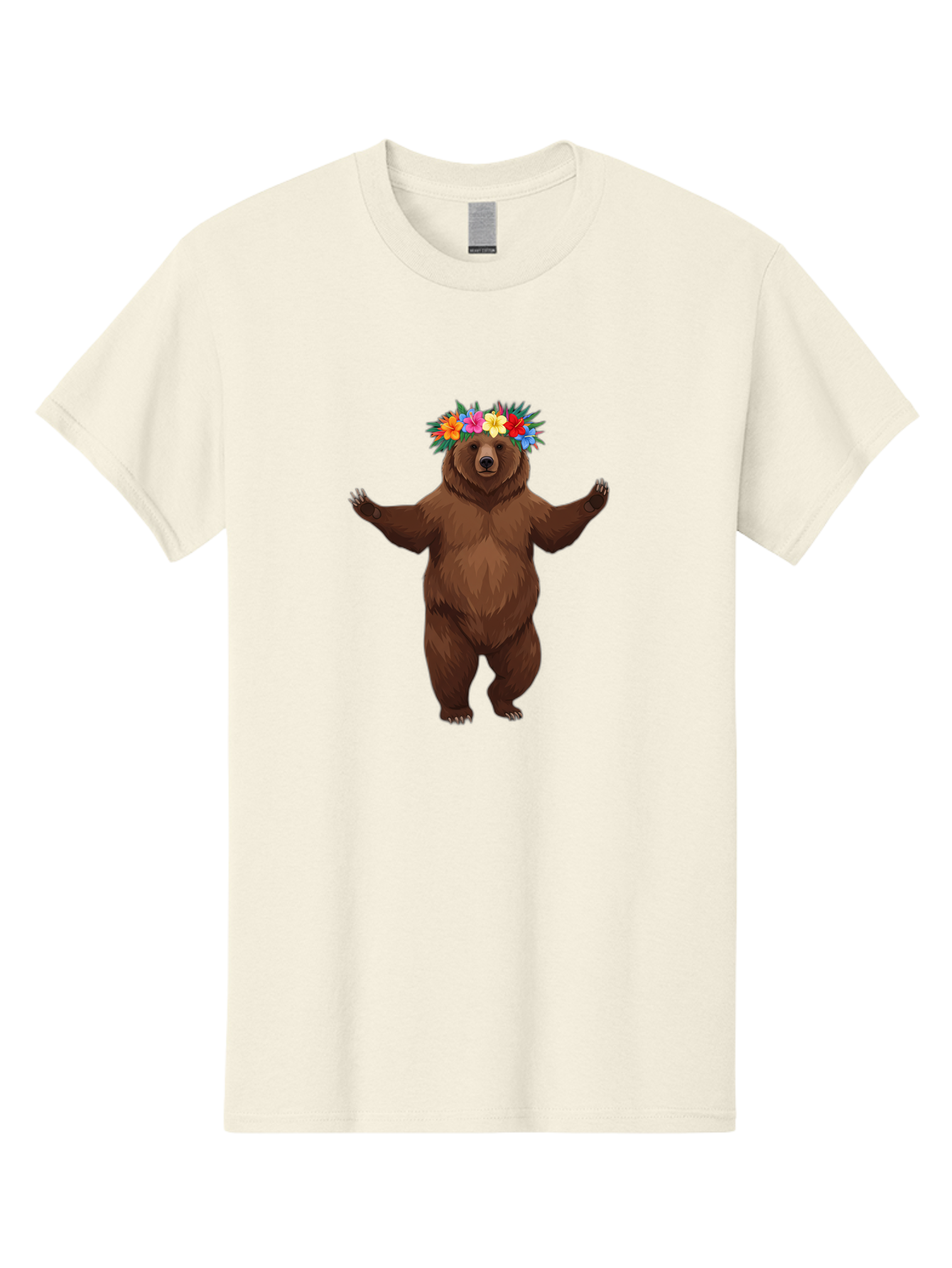 Bear-With-Flowers-1 Men'S Graphic Tee, 100% Cotton, Comfortable Casual Summer Wear, Machine Washable, Vintage Camera, Old Camera, Antique Camera, Black Camera, Classic Photography, Photography Equipment, Nostalgic Device, Film Camera, Camera Art Bae873