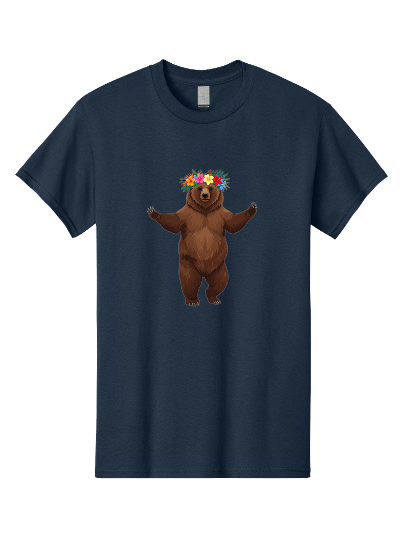 Bear-With-Flowers-1 Men'S Graphic Tee, 100% Cotton, Comfortable Casual Summer Wear, Machine Washable, Vintage Camera, Old Camera, Antique Camera, Black Camera, Classic Photography, Photography Equipment, Nostalgic Device, Film Camera, Camera Art Bae873