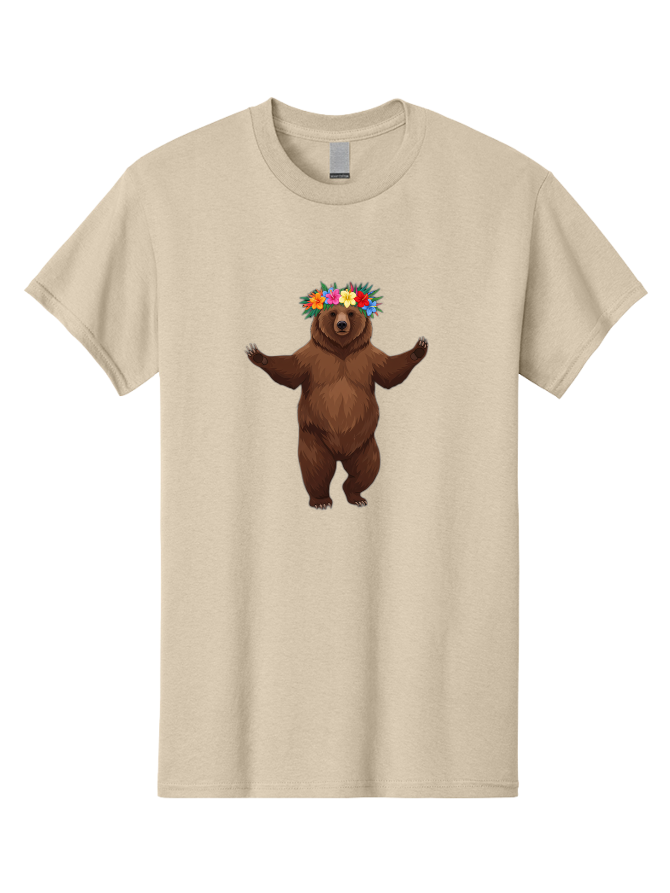 Bear-With-Flowers-1 Men'S Graphic Tee, 100% Cotton, Comfortable Casual Summer Wear, Machine Washable, Vintage Camera, Old Camera, Antique Camera, Black Camera, Classic Photography, Photography Equipment, Nostalgic Device, Film Camera, Camera Art Bae873