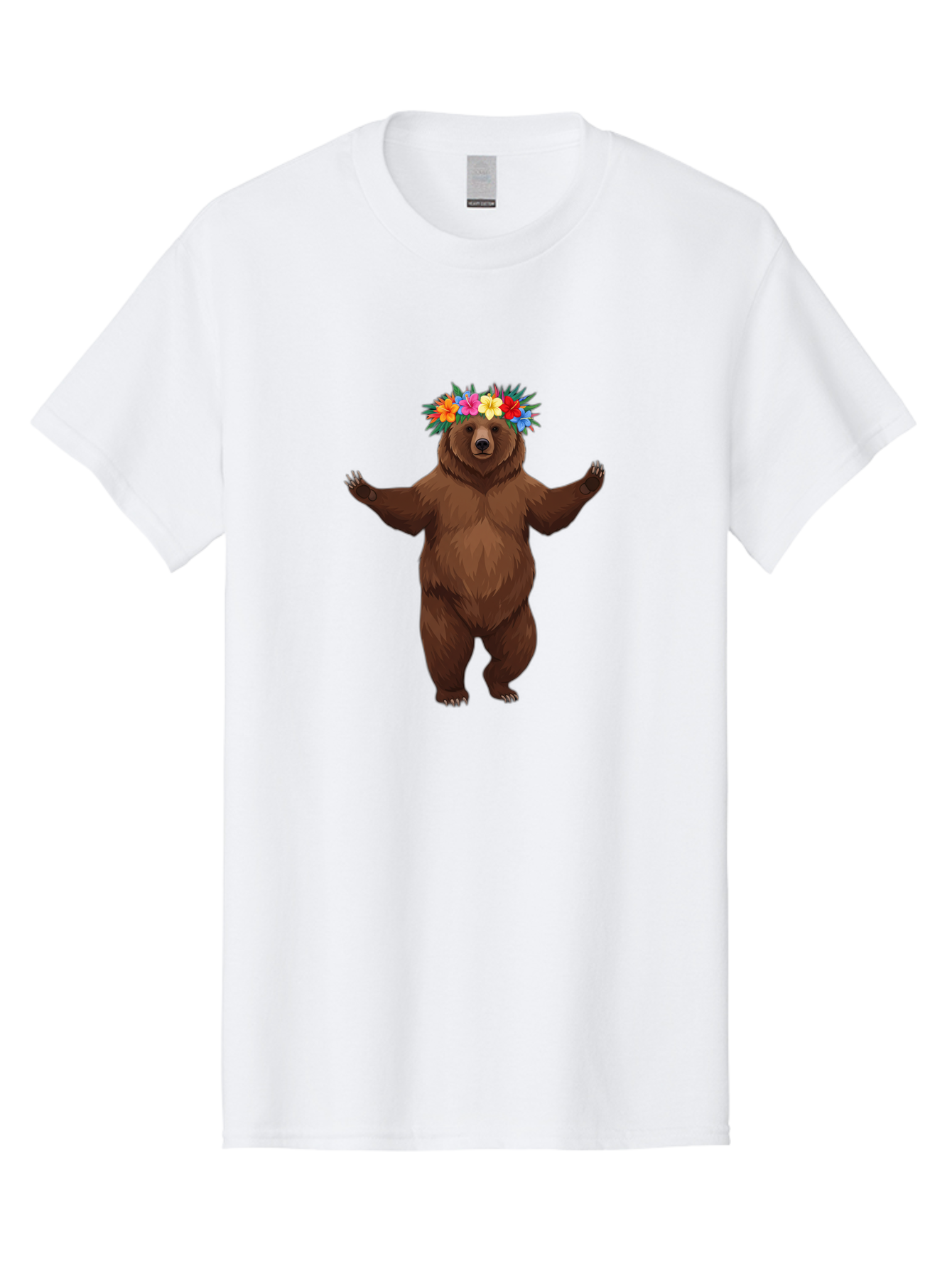 Bear-With-Flowers-1 Men'S Graphic Tee, 100% Cotton, Comfortable Casual Summer Wear, Machine Washable, Vintage Camera, Old Camera, Antique Camera, Black Camera, Classic Photography, Photography Equipment, Nostalgic Device, Film Camera, Camera Art Bae873