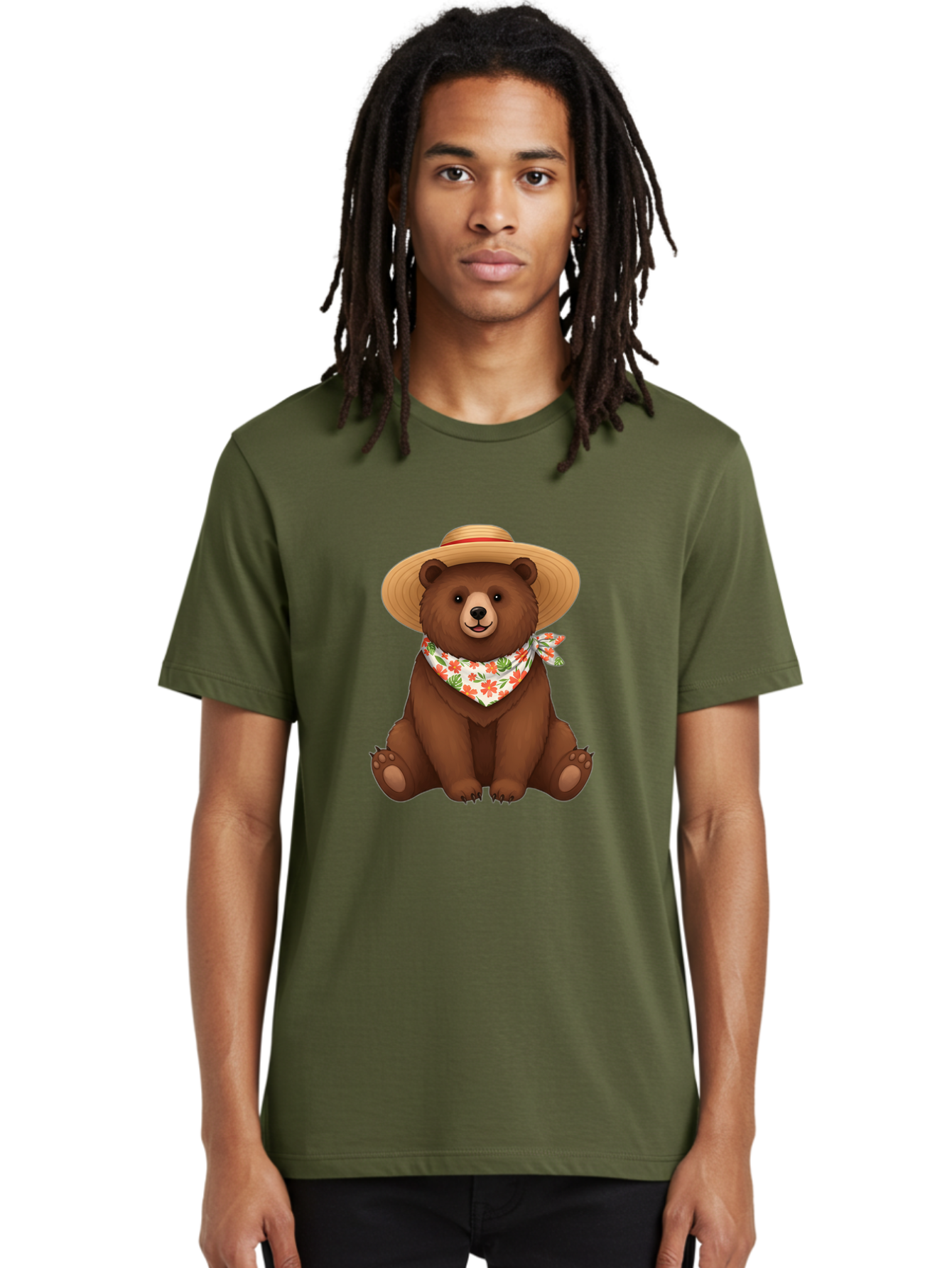 Bear-With-Hat-And-Bandana Men'S Graphic Tee, 100% Cotton, Comfortable Casual Summer Wear, Machine Washable, Vintage Camera, Old Camera, Antique Camera, Black Camera, Classic Photography, Photography Equipment, Nostalgic Device, Film Camera, Bae876