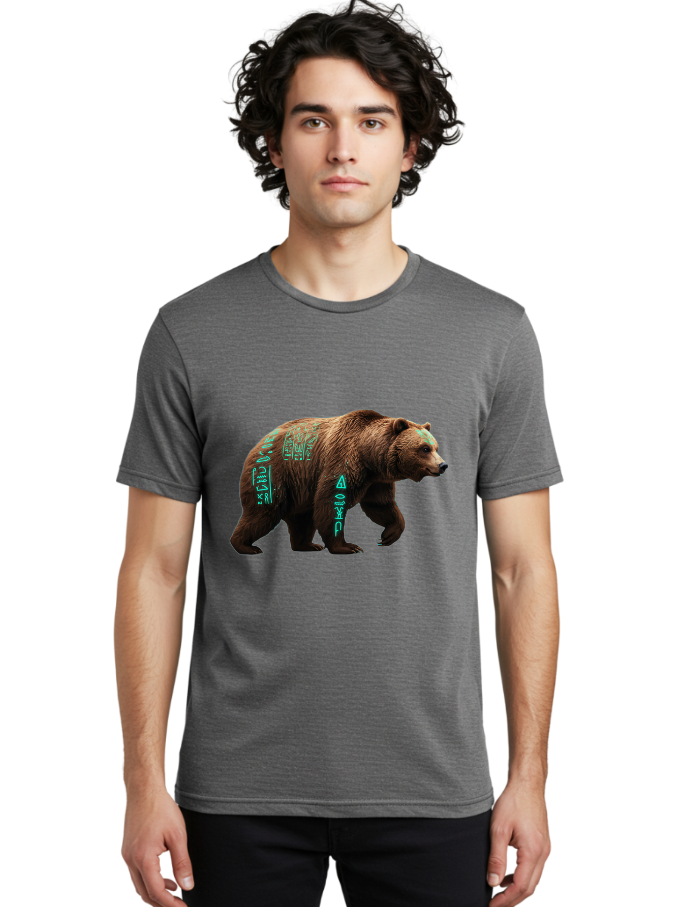 Bear-With-Hieroglyphics Men'S Graphic Tee, 100% Cotton, Comfortable Casual Summer Wear, Machine Washable, Vintage Camera, Old Camera, Antique Camera, Black Camera, Classic Photography, Photography Equipment, Nostalgic Device, Film Camera, Bae877