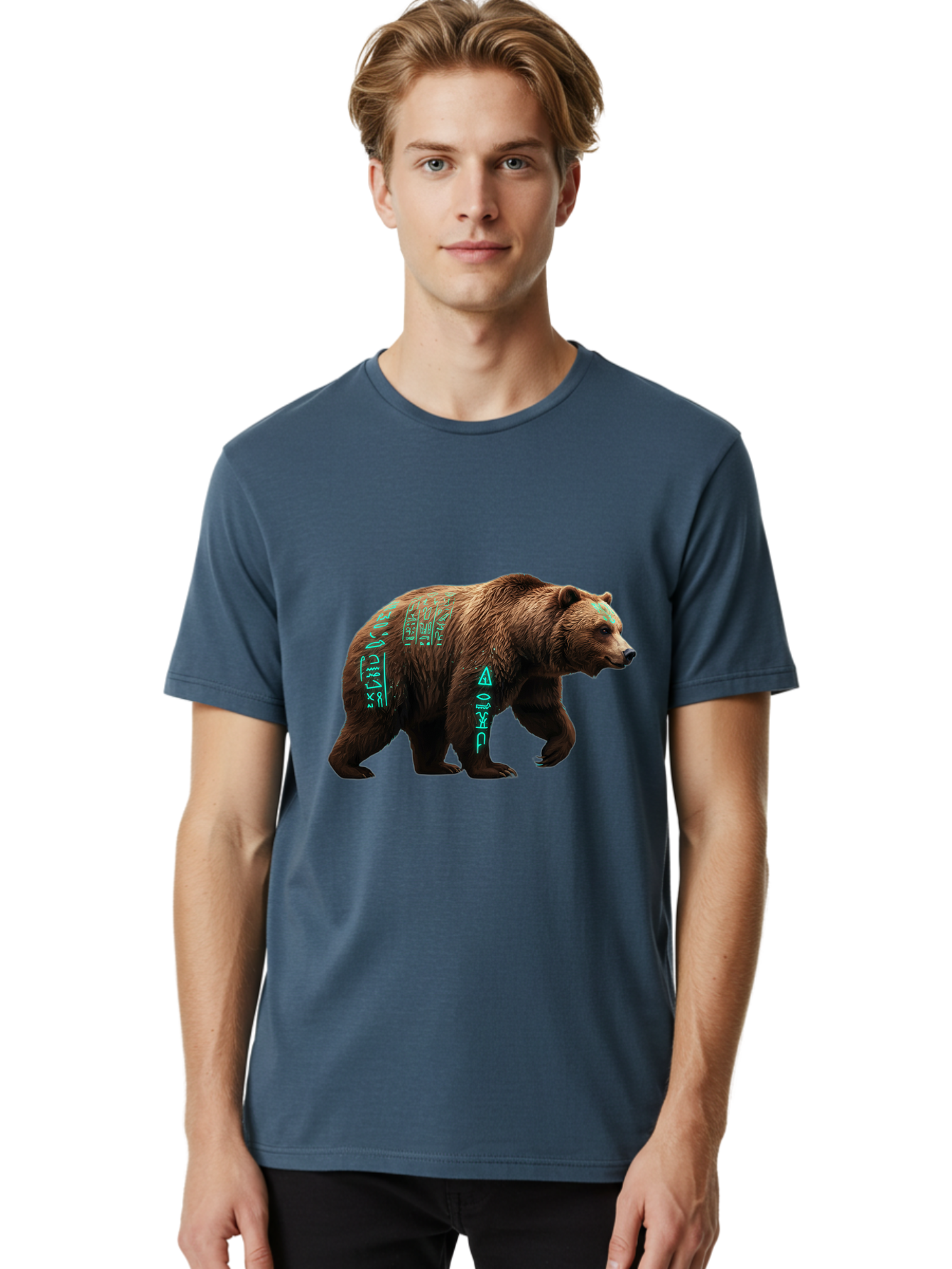 Bear-With-Hieroglyphics Men'S Graphic Tee, 100% Cotton, Comfortable Casual Summer Wear, Machine Washable, Vintage Camera, Old Camera, Antique Camera, Black Camera, Classic Photography, Photography Equipment, Nostalgic Device, Film Camera, Bae877