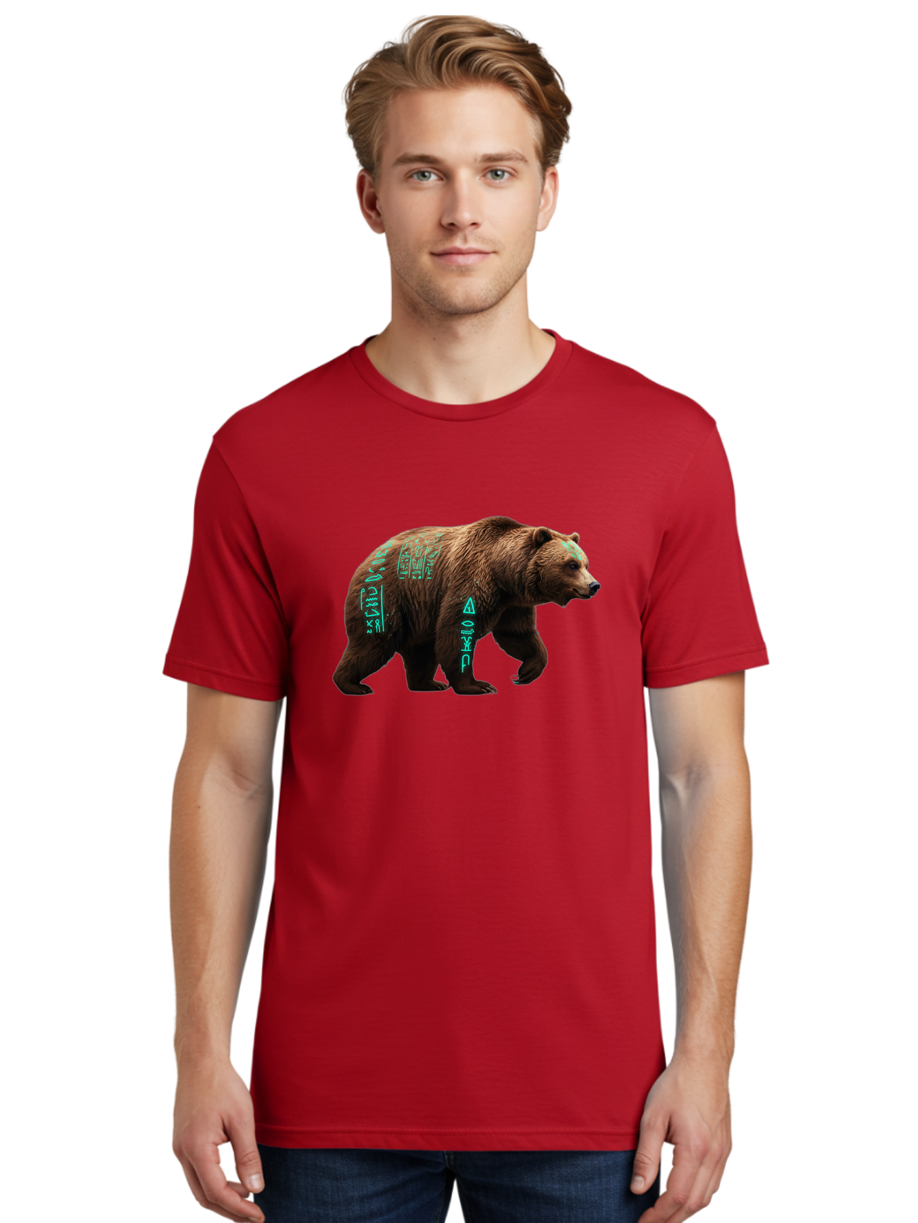 Bear-With-Hieroglyphics Men'S Graphic Tee, 100% Cotton, Comfortable Casual Summer Wear, Machine Washable, Vintage Camera, Old Camera, Antique Camera, Black Camera, Classic Photography, Photography Equipment, Nostalgic Device, Film Camera, Bae877