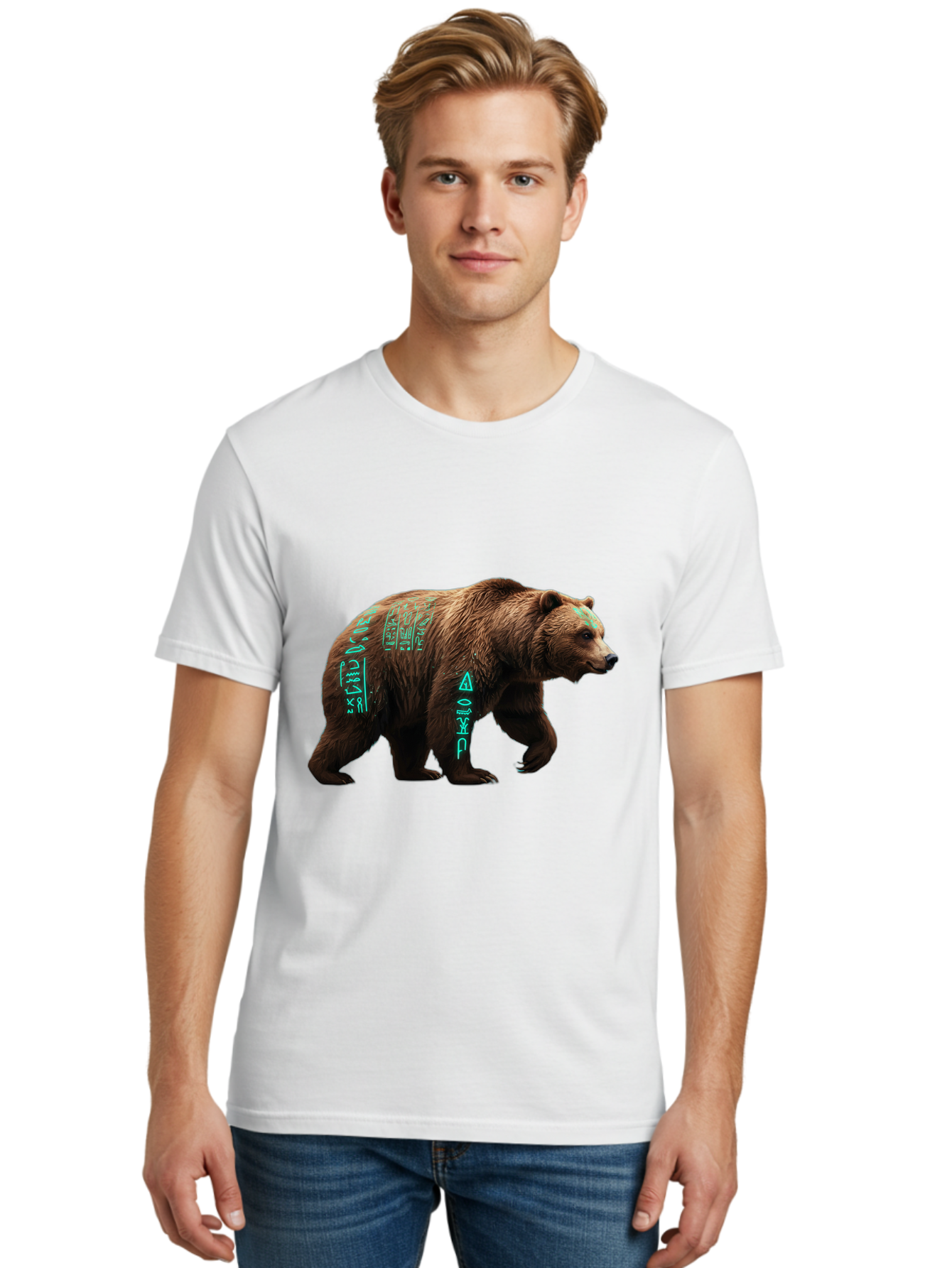 Bear-With-Hieroglyphics Men'S Graphic Tee, 100% Cotton, Comfortable Casual Summer Wear, Machine Washable, Vintage Camera, Old Camera, Antique Camera, Black Camera, Classic Photography, Photography Equipment, Nostalgic Device, Film Camera, Bae877