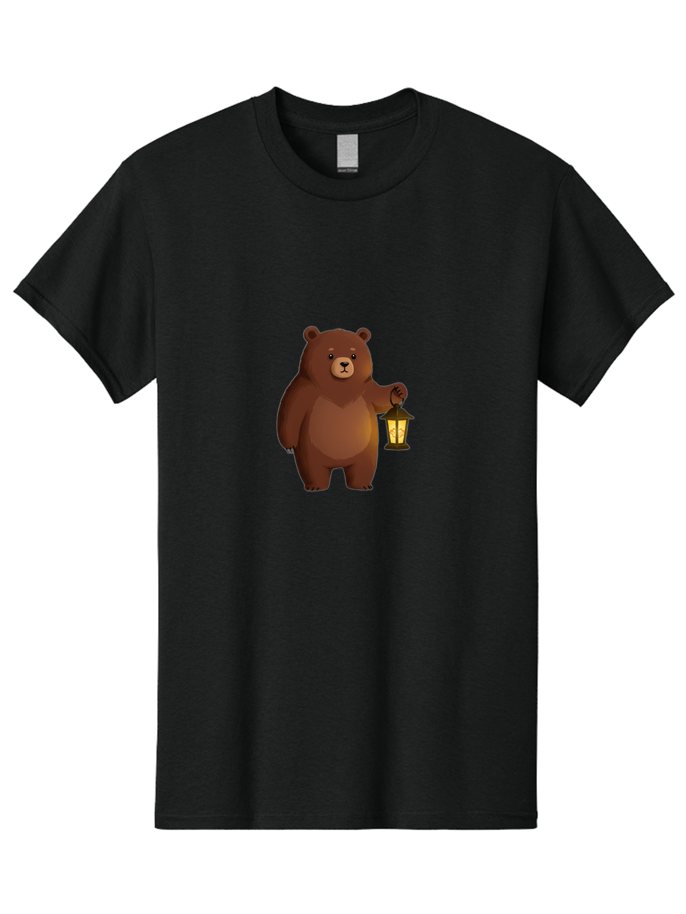 Bear-With-Lantern-1 Men'S Graphic Tee, 100% Cotton, Comfortable Casual Summer Wear, Machine Washable, Vintage Camera, Old Camera, Antique Camera, Black Camera, Classic Photography, Photography Equipment, Nostalgic Device, Film Camera, Camera Art Bae878