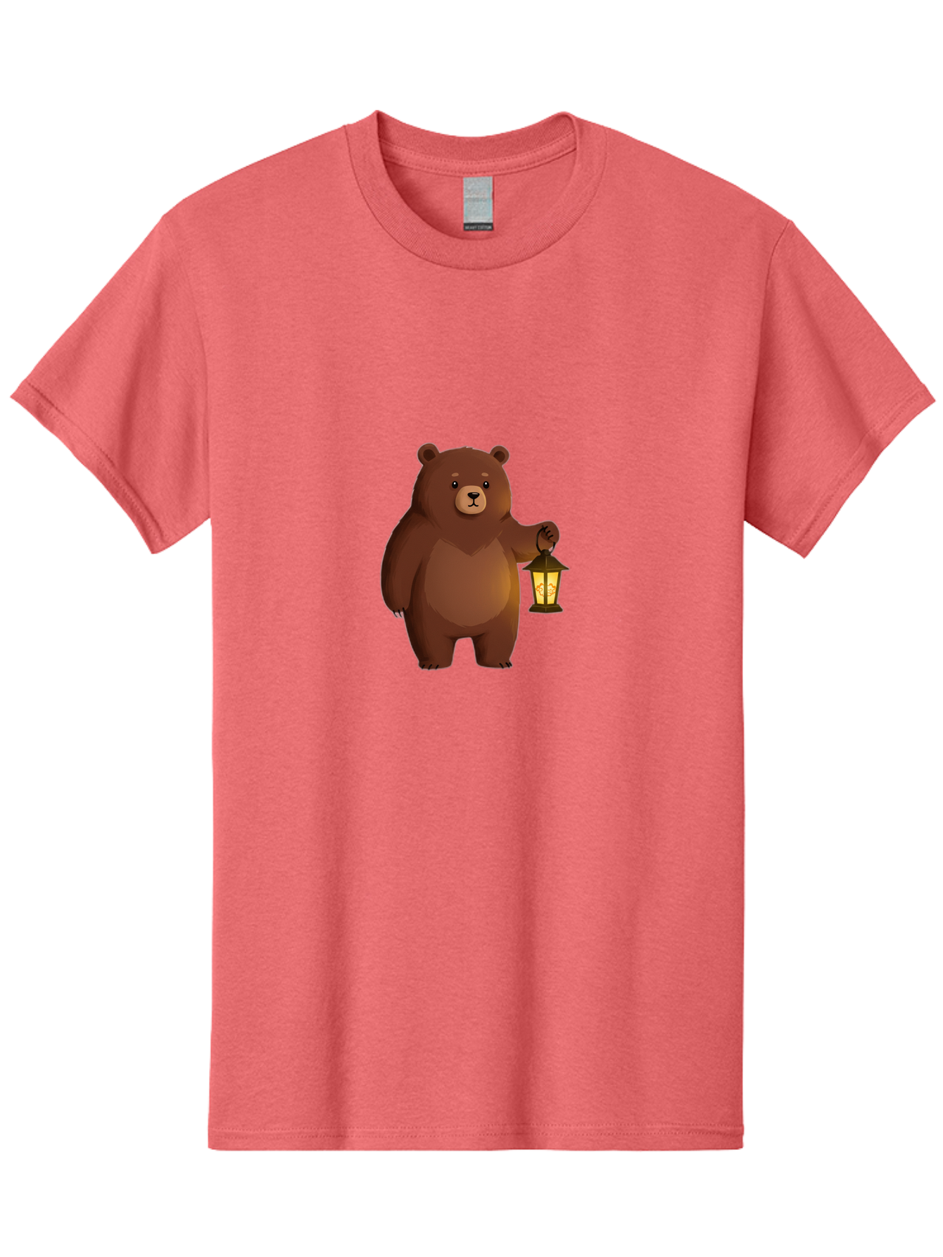 Bear-With-Lantern-1 Men'S Graphic Tee, 100% Cotton, Comfortable Casual Summer Wear, Machine Washable, Vintage Camera, Old Camera, Antique Camera, Black Camera, Classic Photography, Photography Equipment, Nostalgic Device, Film Camera, Camera Art Bae878