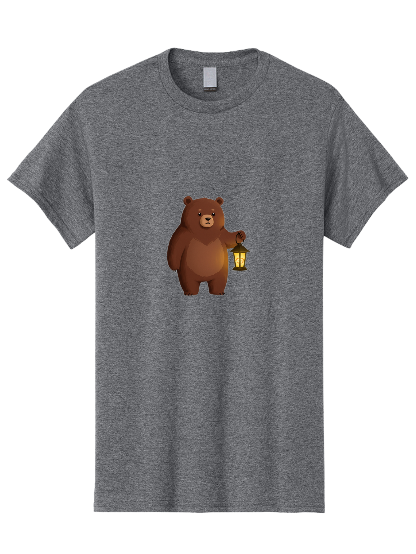 Bear-With-Lantern-1 Men'S Graphic Tee, 100% Cotton, Comfortable Casual Summer Wear, Machine Washable, Vintage Camera, Old Camera, Antique Camera, Black Camera, Classic Photography, Photography Equipment, Nostalgic Device, Film Camera, Camera Art Bae878