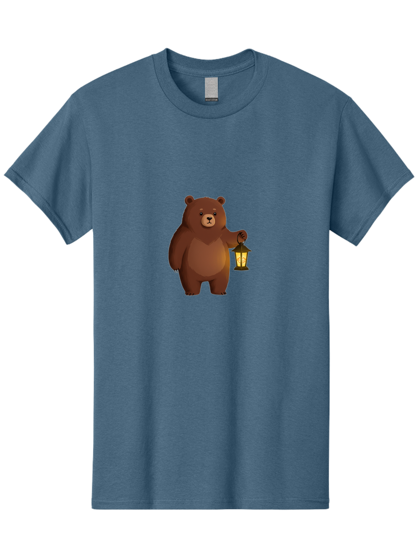Bear-With-Lantern-1 Men'S Graphic Tee, 100% Cotton, Comfortable Casual Summer Wear, Machine Washable, Vintage Camera, Old Camera, Antique Camera, Black Camera, Classic Photography, Photography Equipment, Nostalgic Device, Film Camera, Camera Art Bae878