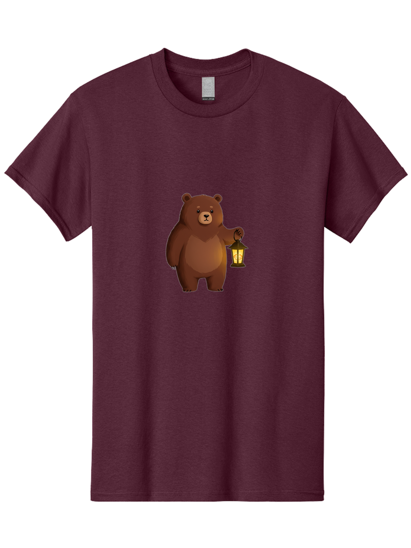 Bear-With-Lantern-1 Men'S Graphic Tee, 100% Cotton, Comfortable Casual Summer Wear, Machine Washable, Vintage Camera, Old Camera, Antique Camera, Black Camera, Classic Photography, Photography Equipment, Nostalgic Device, Film Camera, Camera Art Bae878