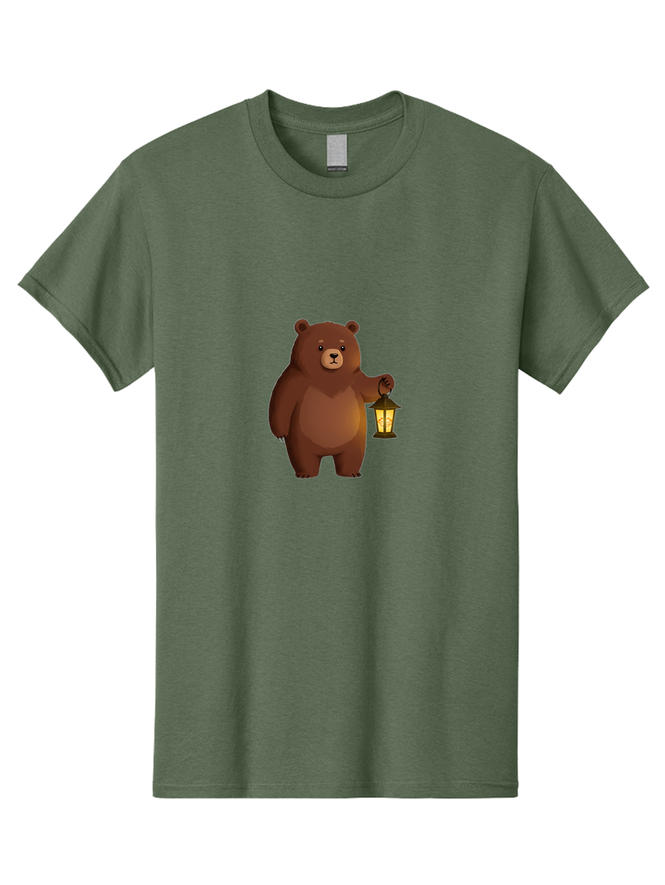 Bear-With-Lantern-1 Men'S Graphic Tee, 100% Cotton, Comfortable Casual Summer Wear, Machine Washable, Vintage Camera, Old Camera, Antique Camera, Black Camera, Classic Photography, Photography Equipment, Nostalgic Device, Film Camera, Camera Art Bae878