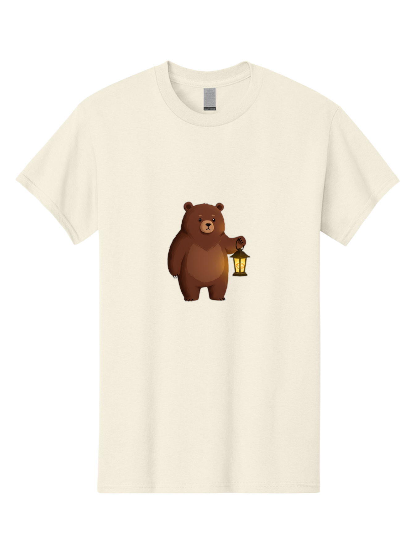 Bear-With-Lantern-1 Men'S Graphic Tee, 100% Cotton, Comfortable Casual Summer Wear, Machine Washable, Vintage Camera, Old Camera, Antique Camera, Black Camera, Classic Photography, Photography Equipment, Nostalgic Device, Film Camera, Camera Art Bae878