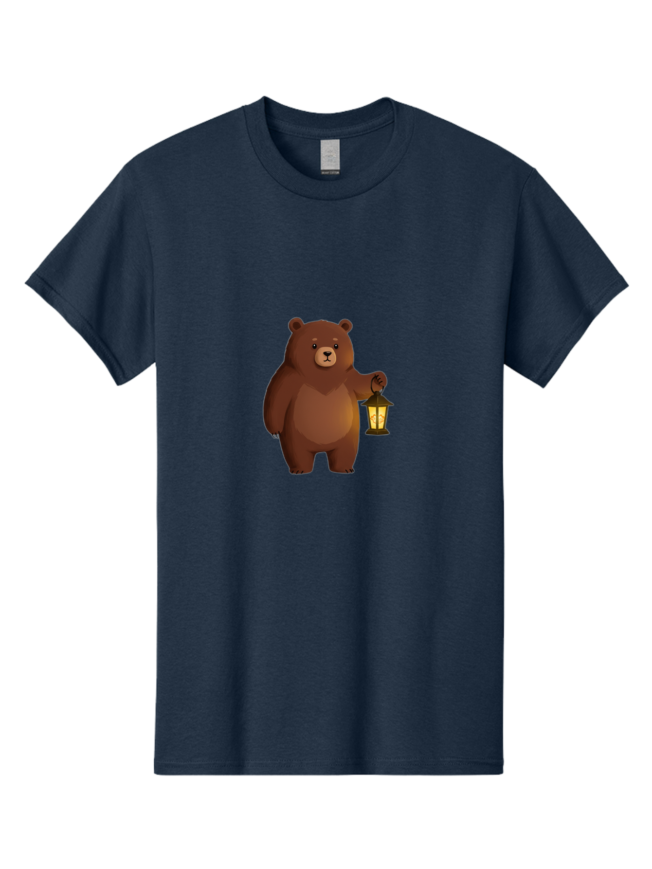 Bear-With-Lantern-1 Men'S Graphic Tee, 100% Cotton, Comfortable Casual Summer Wear, Machine Washable, Vintage Camera, Old Camera, Antique Camera, Black Camera, Classic Photography, Photography Equipment, Nostalgic Device, Film Camera, Camera Art Bae878