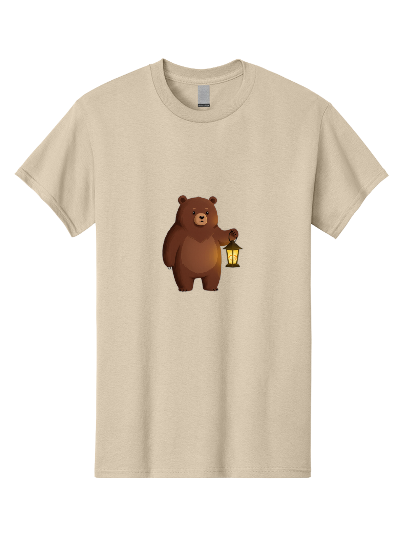 Bear-With-Lantern-1 Men'S Graphic Tee, 100% Cotton, Comfortable Casual Summer Wear, Machine Washable, Vintage Camera, Old Camera, Antique Camera, Black Camera, Classic Photography, Photography Equipment, Nostalgic Device, Film Camera, Camera Art Bae878