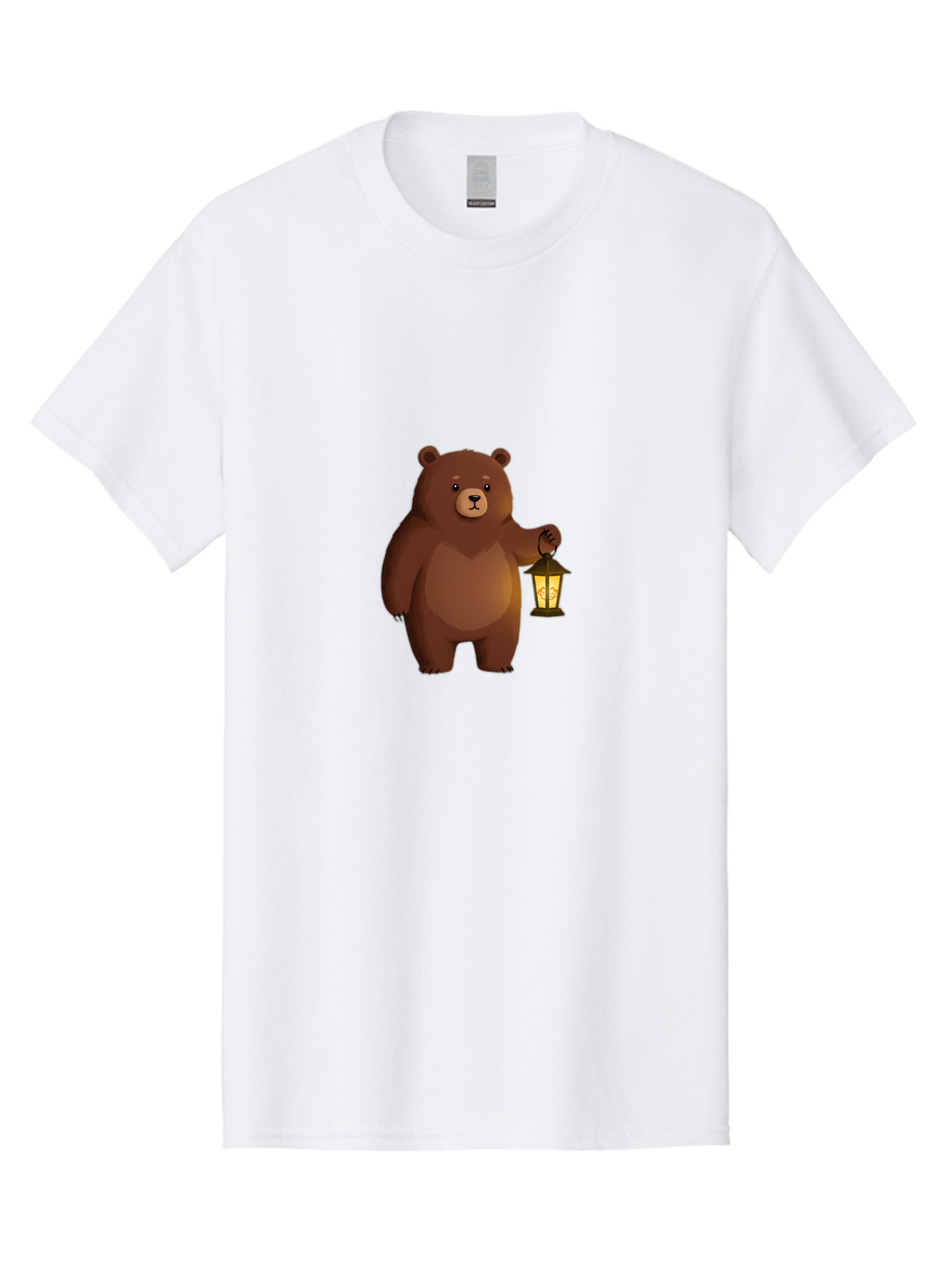 Bear-With-Lantern-1 Men'S Graphic Tee, 100% Cotton, Comfortable Casual Summer Wear, Machine Washable, Vintage Camera, Old Camera, Antique Camera, Black Camera, Classic Photography, Photography Equipment, Nostalgic Device, Film Camera, Camera Art Bae878