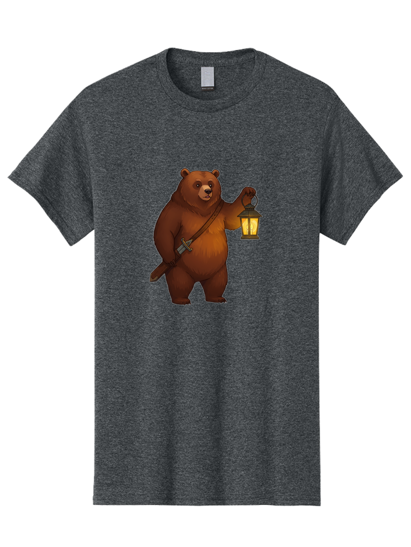 Bear-With-Lantern-2 Men'S Graphic Tee, 100% Cotton, Comfortable Casual Summer Wear, Machine Washable, Vintage Camera, Old Camera, Antique Camera, Black Camera, Classic Photography, Photography Equipment, Nostalgic Device, Film Camera, Camera Art Bae879