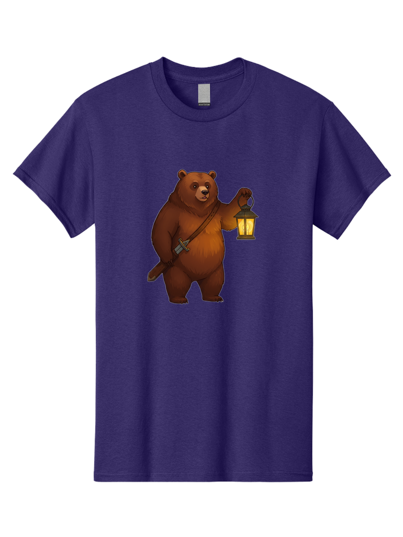 Bear-With-Lantern-2 Men'S Graphic Tee, 100% Cotton, Comfortable Casual Summer Wear, Machine Washable, Vintage Camera, Old Camera, Antique Camera, Black Camera, Classic Photography, Photography Equipment, Nostalgic Device, Film Camera, Camera Art Bae879