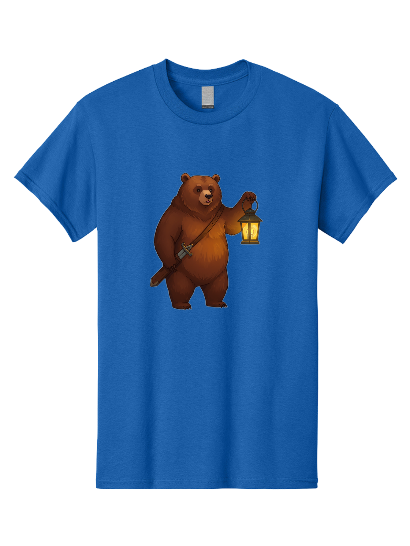 Bear-With-Lantern-2 Men'S Graphic Tee, 100% Cotton, Comfortable Casual Summer Wear, Machine Washable, Vintage Camera, Old Camera, Antique Camera, Black Camera, Classic Photography, Photography Equipment, Nostalgic Device, Film Camera, Camera Art Bae879