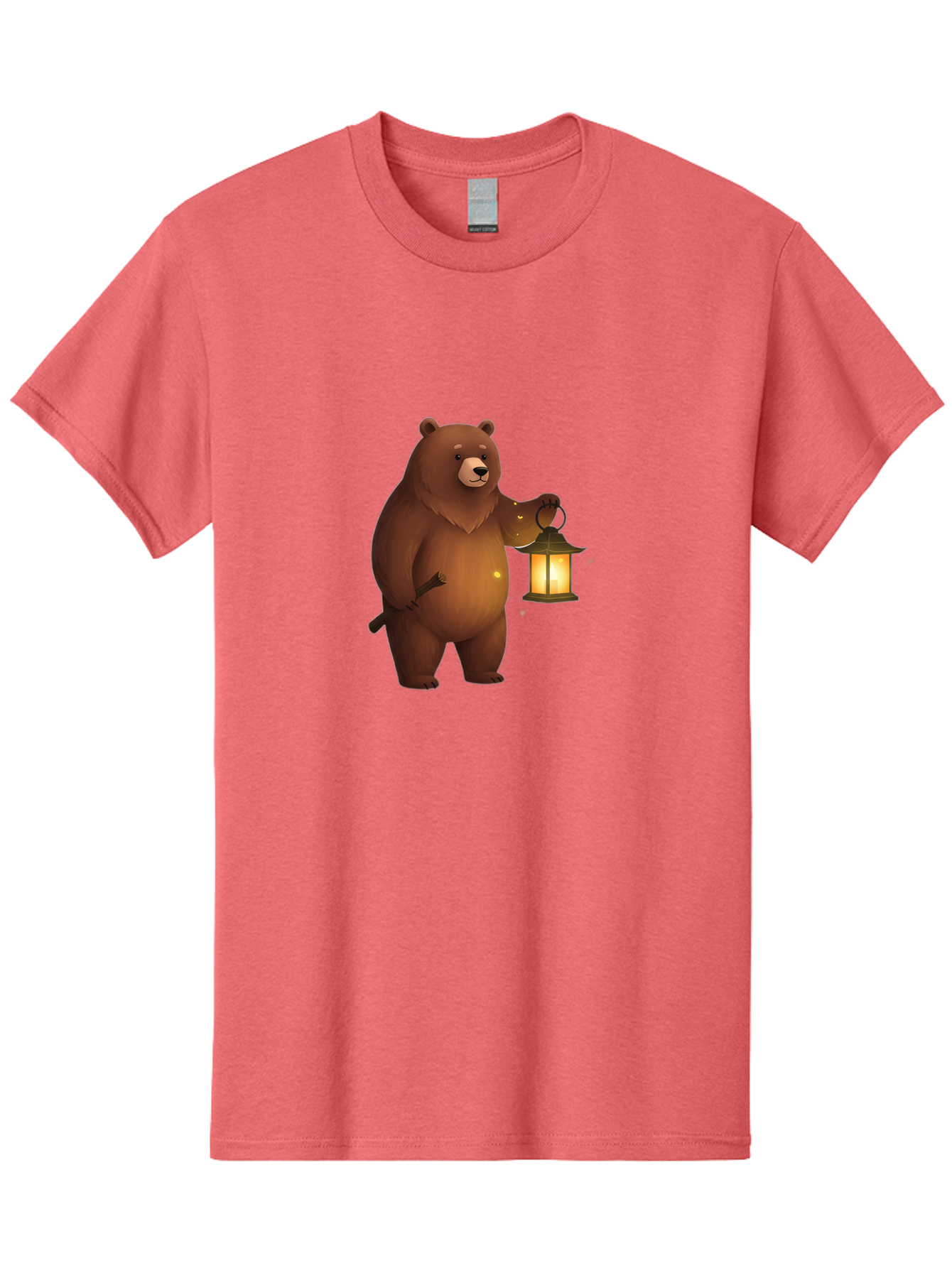 Bear-With-Lantern-3 Men'S Graphic Tee, 100% Cotton, Comfortable Casual Summer Wear, Machine Washable, Vintage Camera, Old Camera, Antique Camera, Black Camera, Classic Photography, Photography Equipment, Nostalgic Device, Film Camera, Camera Art Bae880