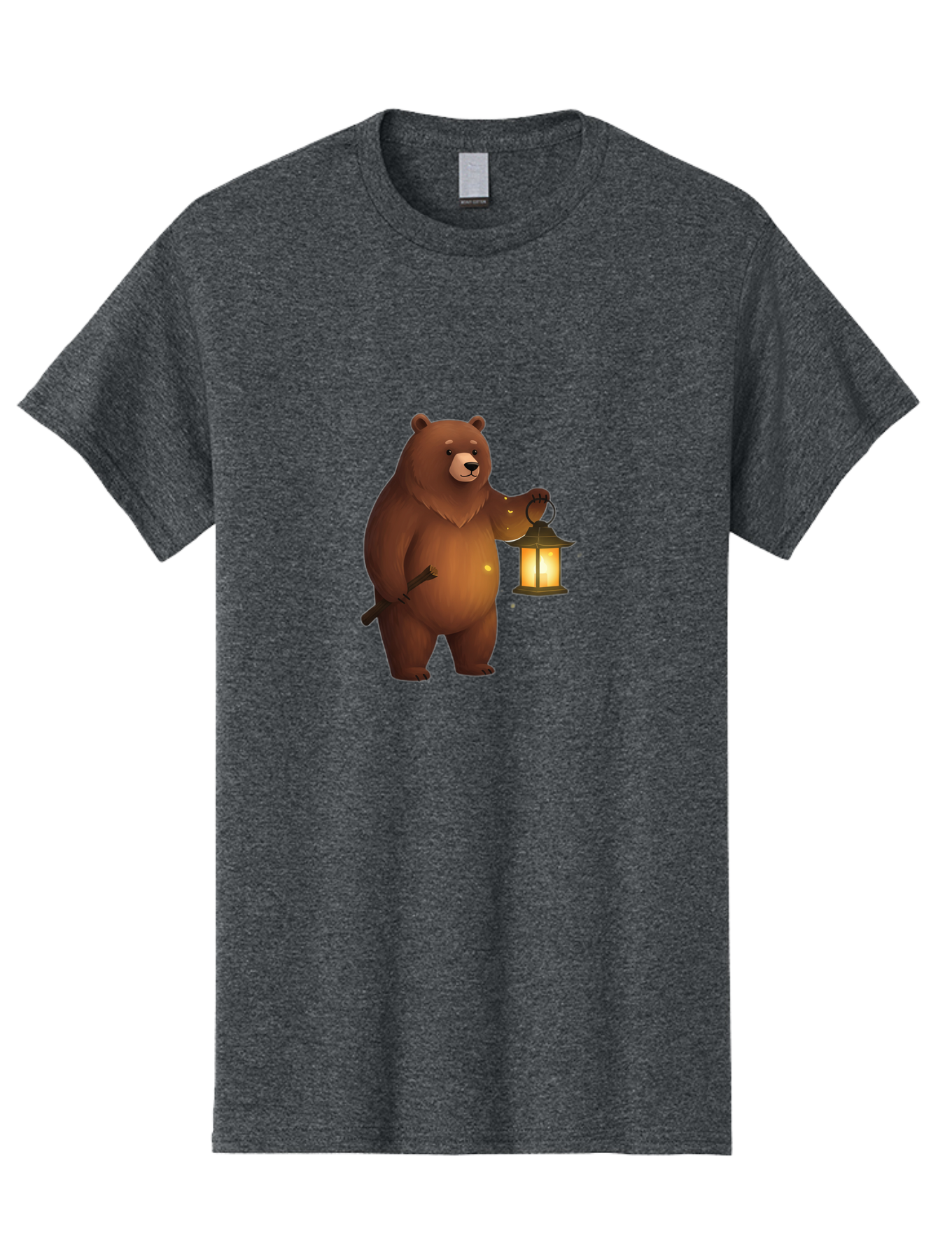 Bear-With-Lantern-3 Men'S Graphic Tee, 100% Cotton, Comfortable Casual Summer Wear, Machine Washable, Vintage Camera, Old Camera, Antique Camera, Black Camera, Classic Photography, Photography Equipment, Nostalgic Device, Film Camera, Camera Art Bae880