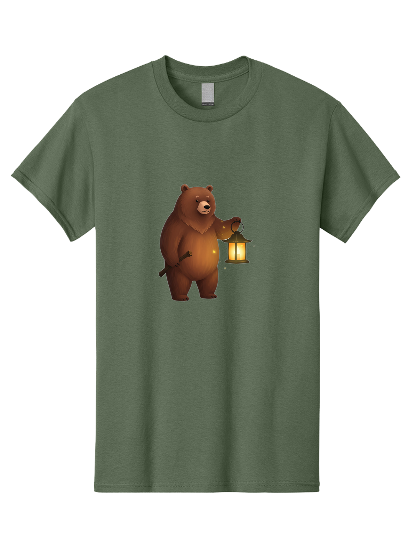 Bear-With-Lantern-3 Men'S Graphic Tee, 100% Cotton, Comfortable Casual Summer Wear, Machine Washable, Vintage Camera, Old Camera, Antique Camera, Black Camera, Classic Photography, Photography Equipment, Nostalgic Device, Film Camera, Camera Art Bae880